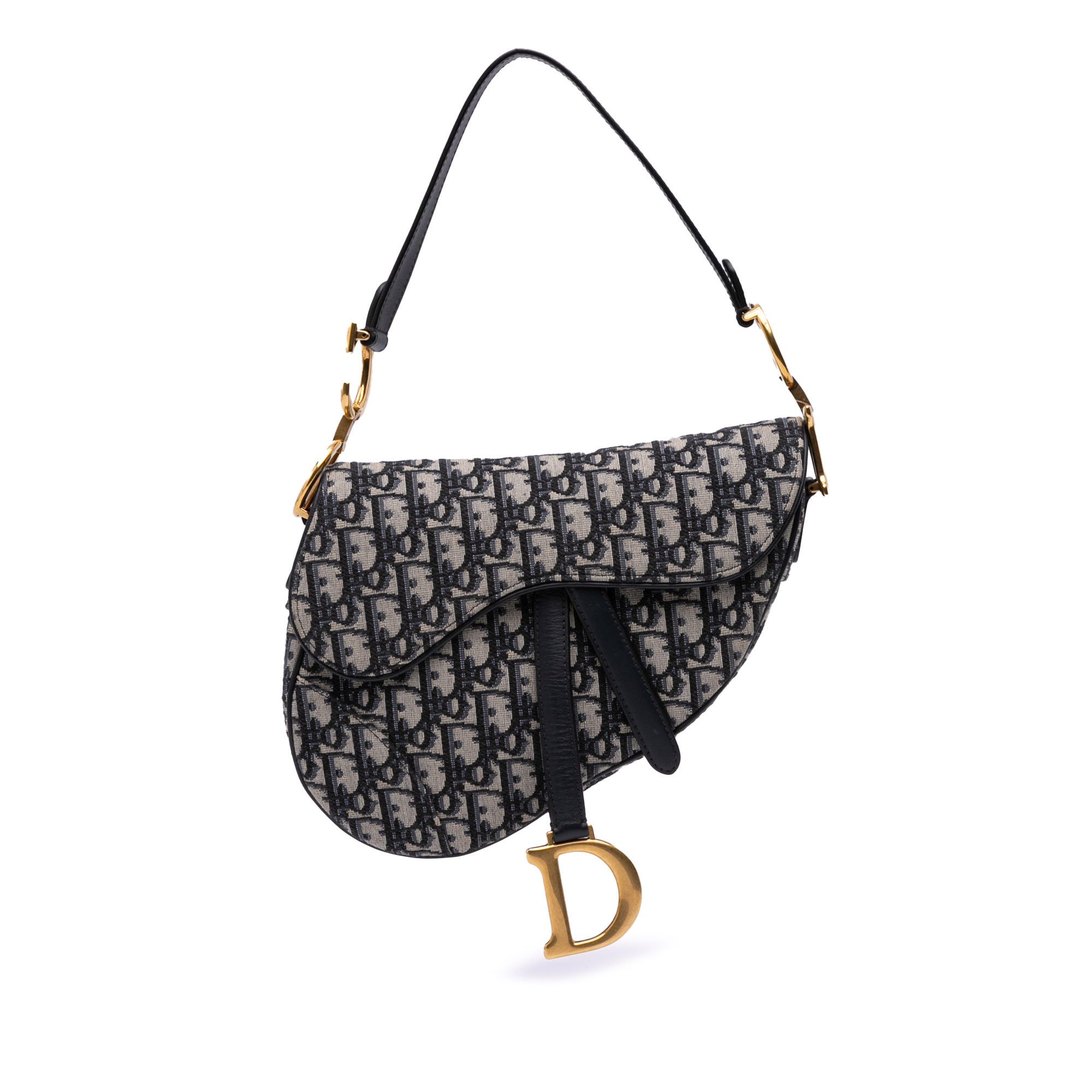 Dior Oblique Canvas Saddle Bag in Blue, Women's