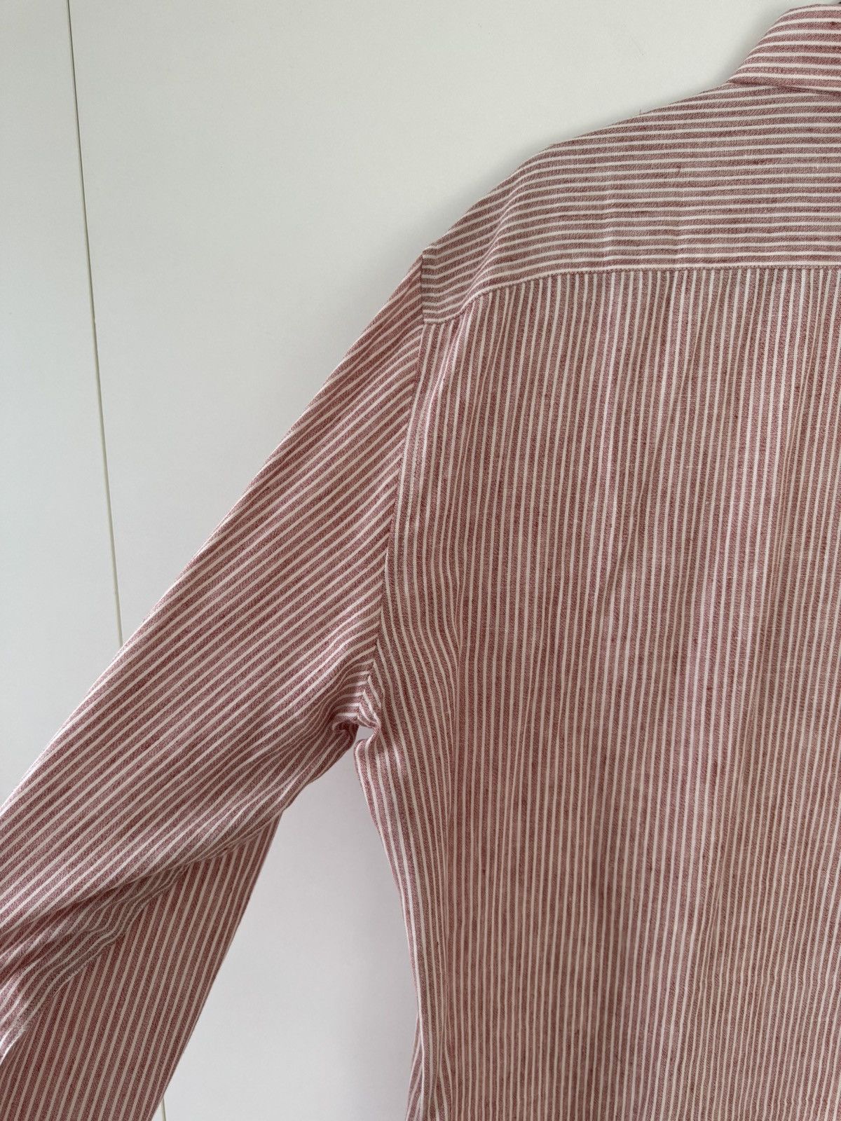 Brunello Cucinelli Red and White Striped Linen Leisure Fit XXXL Size US XXL / EU 58 / 5 - 10 Thumbnail