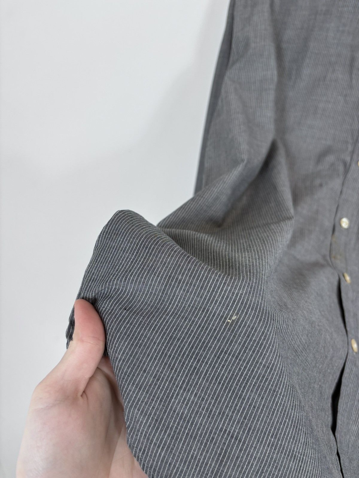 Christian Dior Monsieur Vintage Christian Dior Men’s Grey Striped Button Up Shirt Size US L / EU 52-54 / 3 - 11 Thumbnail