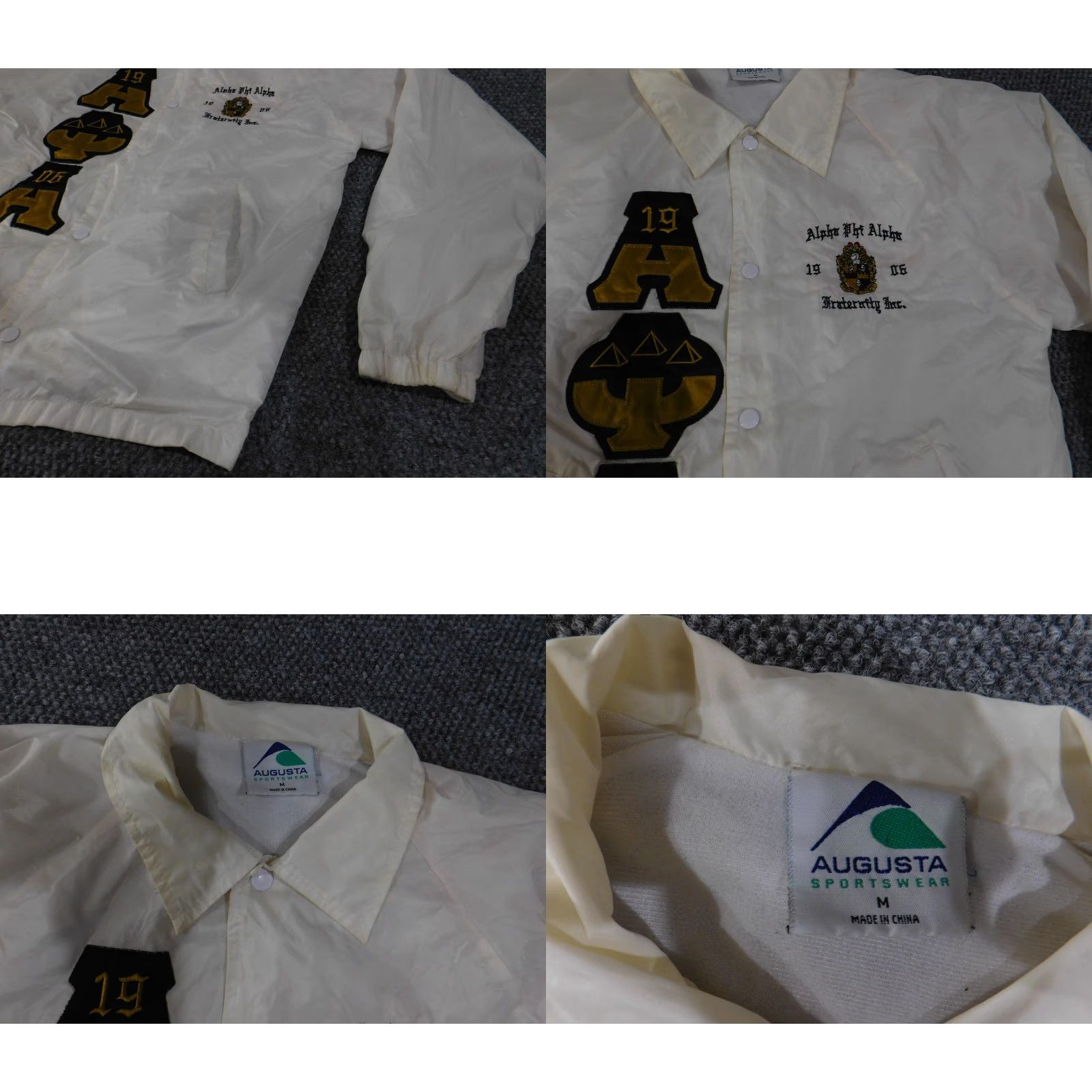 Augusta Sportswear VINTAGE Alpha Phi Alpha Jacket Mens Medium Augusta Embroidered Fraternity 1906 Greek Size US M / EU 48-50 / 2 - 8 Thumbnail