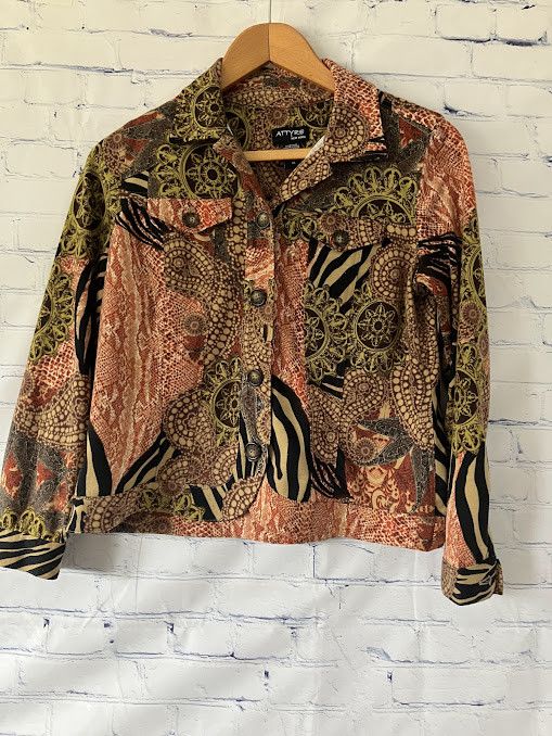 Other Attyre NY Animal Print Art to Wear Women's Jacket sz M Size M / US 6-8 / IT 42-44 - 1 Thumbnail