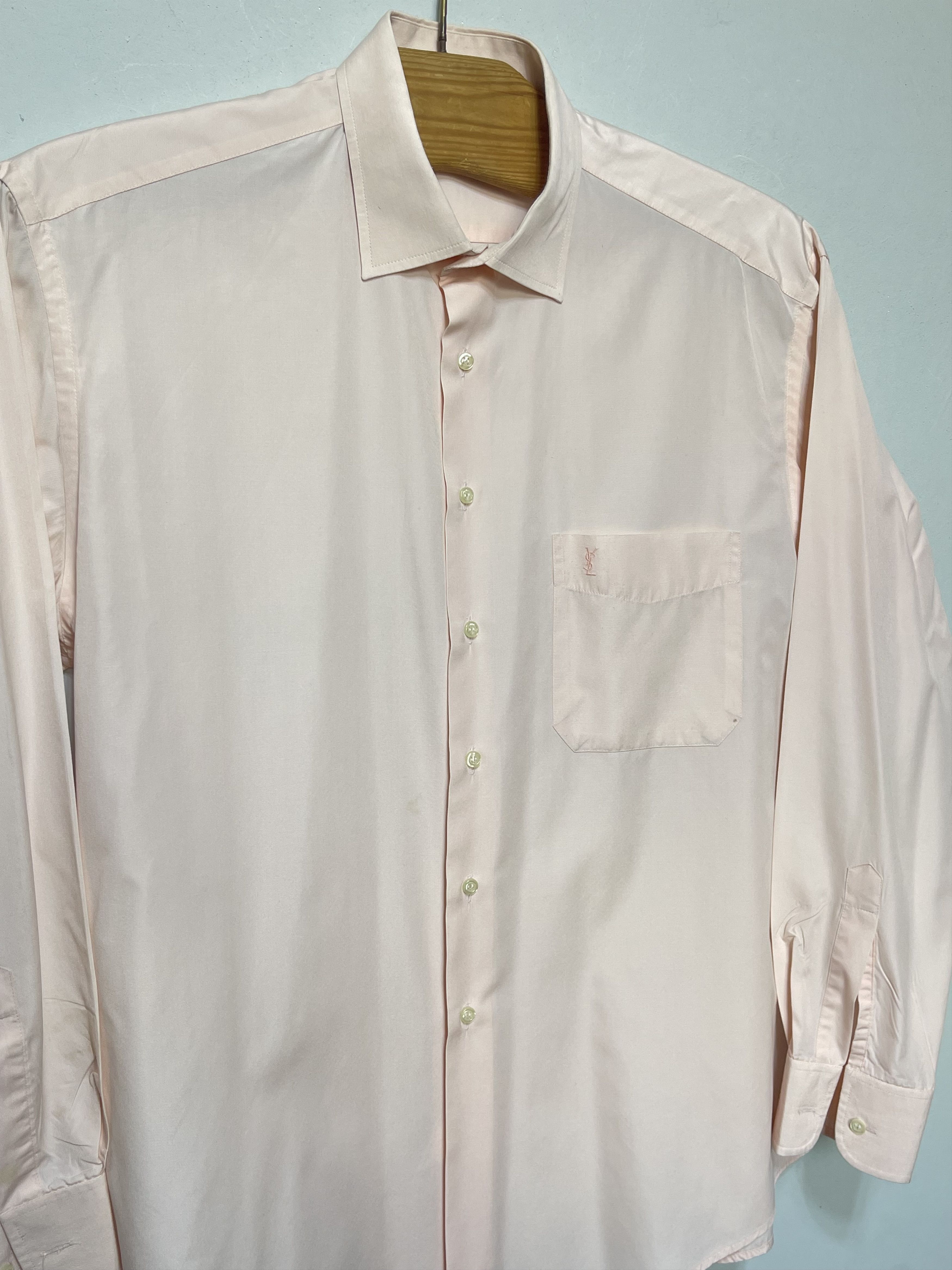 Yves Saint Laurent 🔥 vintage Yves Saint Laurent shirt pink salmon size xl Size US XL / EU 56 / 4 - 4 Thumbnail