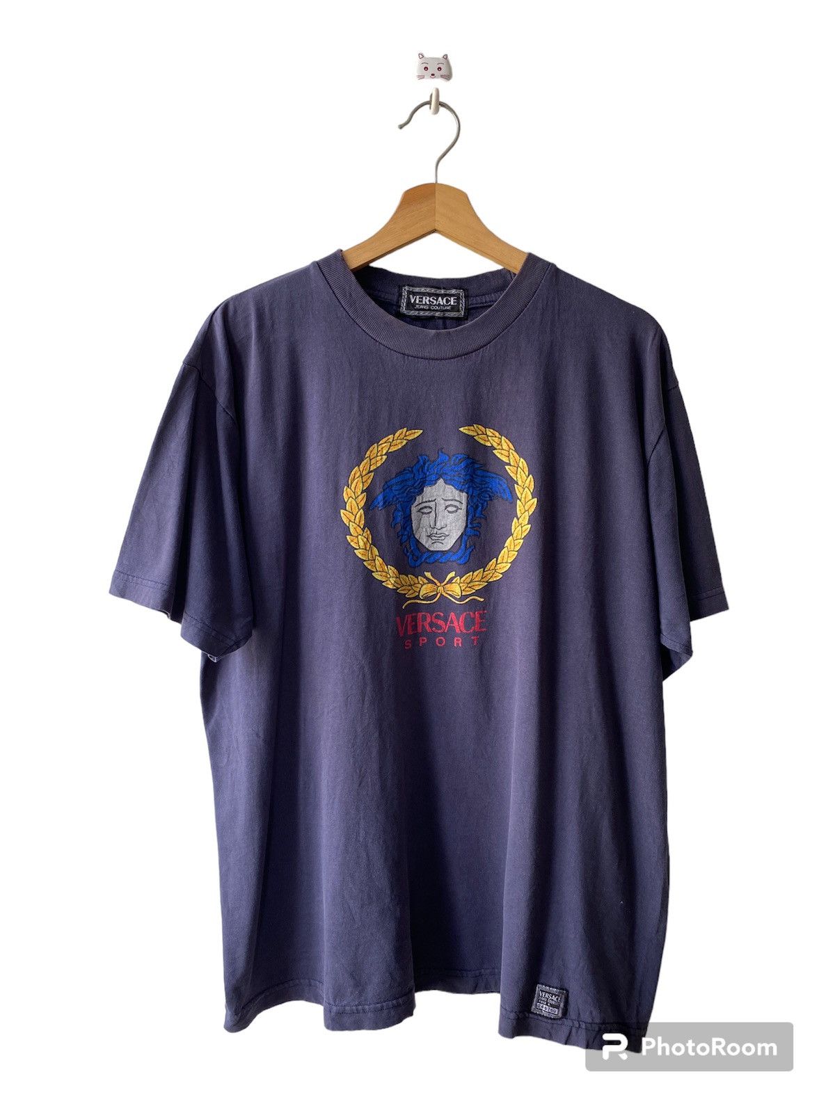 Versace × Versace Jeans Couture × Vintage Vintage 90’s Versace Sport Medusa Logo Distressed Shirt Size US L / EU 52-54 / 3 - 1 Thumbnail