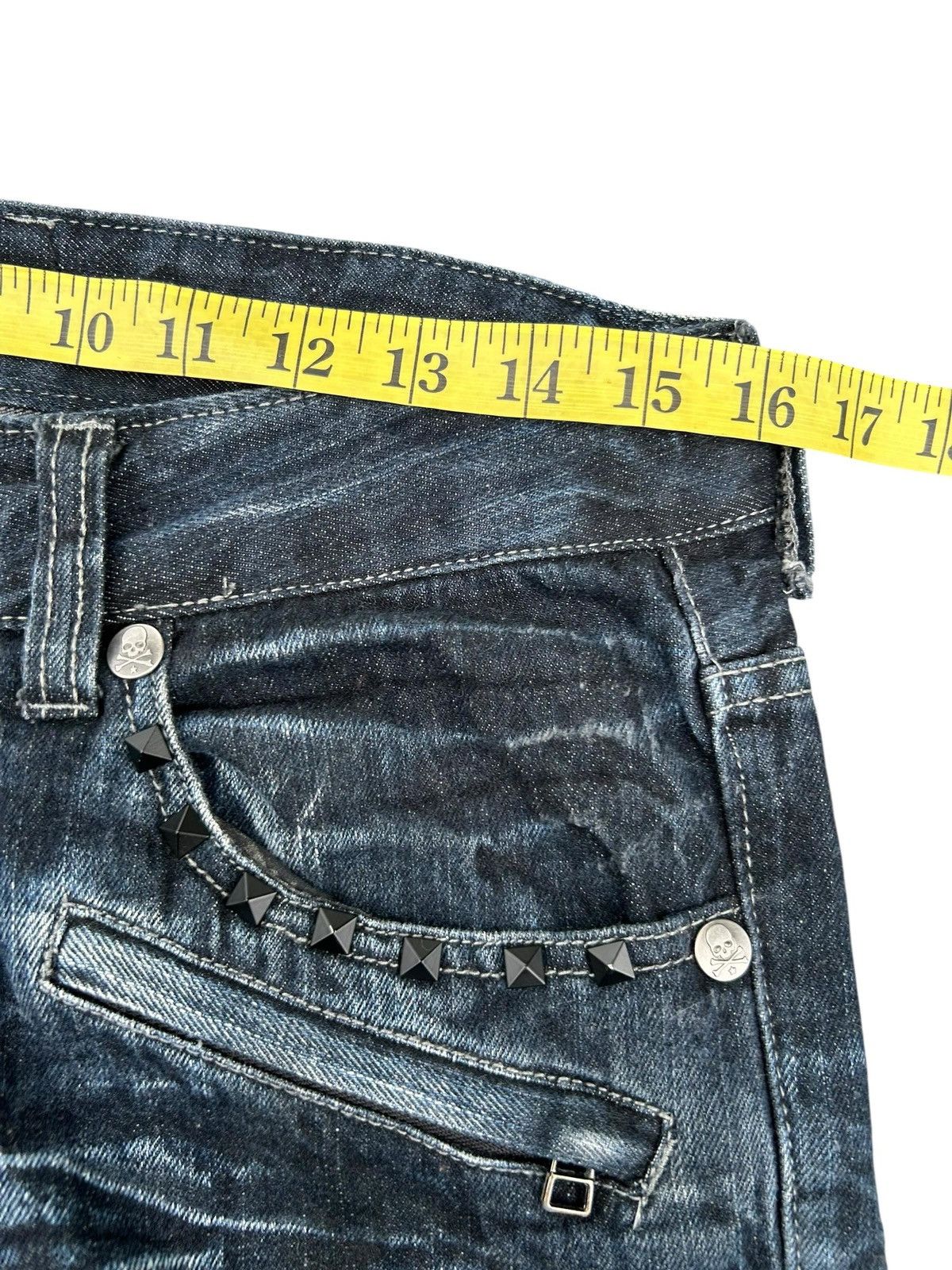 If Six Was Nine SKULL BONES WILD LIFE STUDDED CLAWMARK DISTRESSED DENIM☠️ Size US 32 / EU 48 - 17 Thumbnail