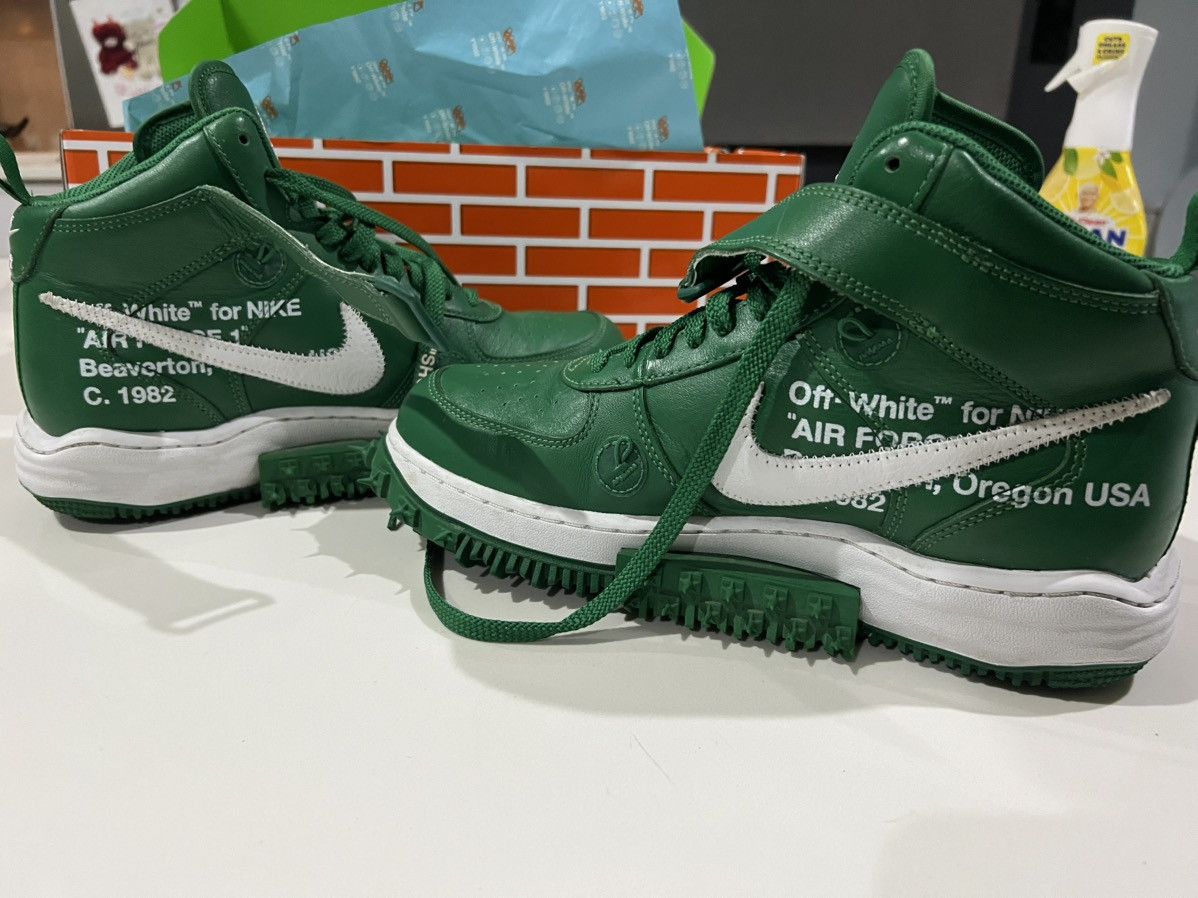 Nike × Off-White × Virgil Abloh Off-White Nike Air Force 1 Mid SP LTHR pine green Size US 9 / EU 42 - 9 Thumbnail