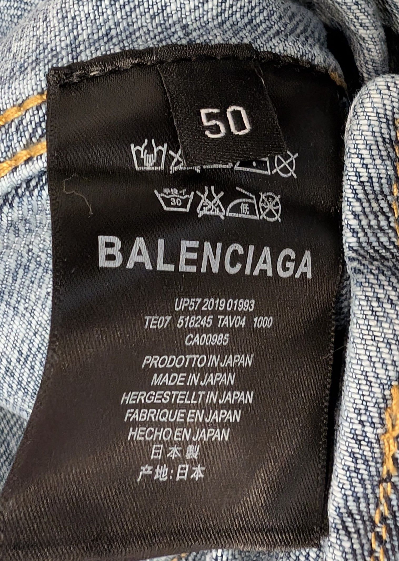 Balenciaga Balenciaga Water Ripple Spellout Denim Jacket Made in Japan Size US M / EU 48-50 / 2 - 4 Thumbnail