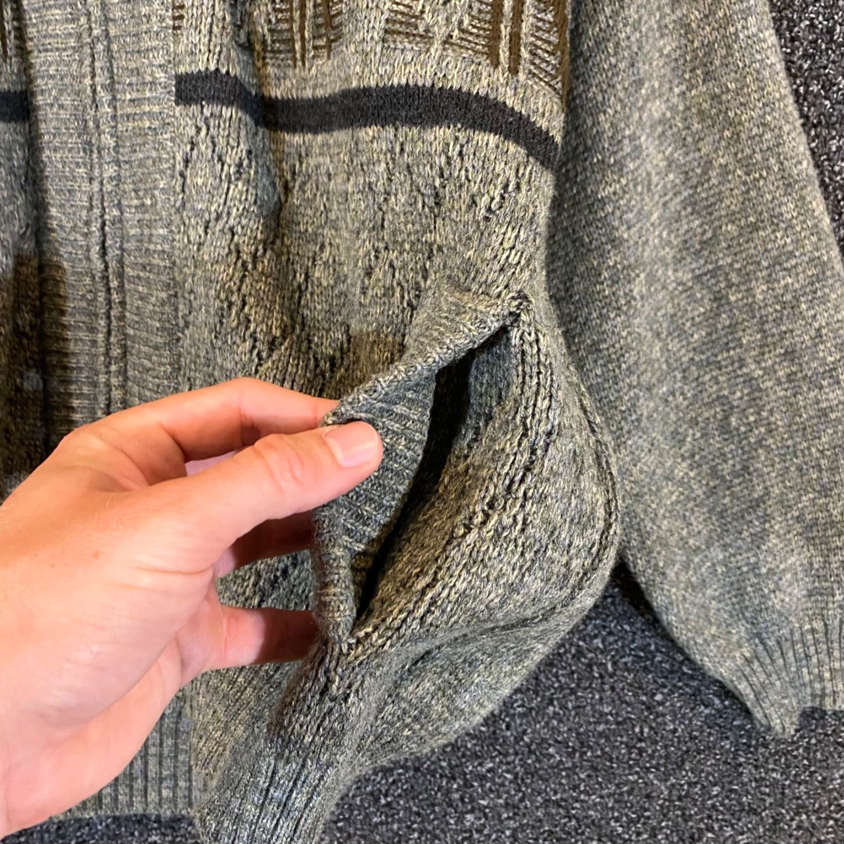 Vintage TEJIDOS Sweater Mens L/XL Gray Brown Wool Blend Liliana Full Zip Long Sleeve Size US L / EU 52-54 / 3 - 6 Thumbnail