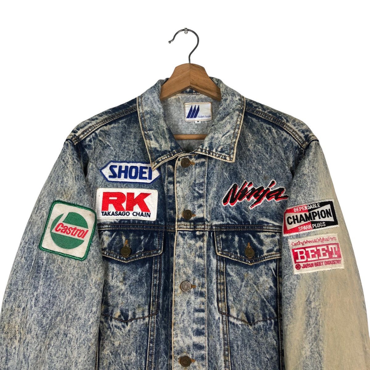 Japanese Brand 🔥Vintage Trucker Denim Jacket Biker Modern House Japan Size US M / EU 48-50 / 2 - 12 Thumbnail