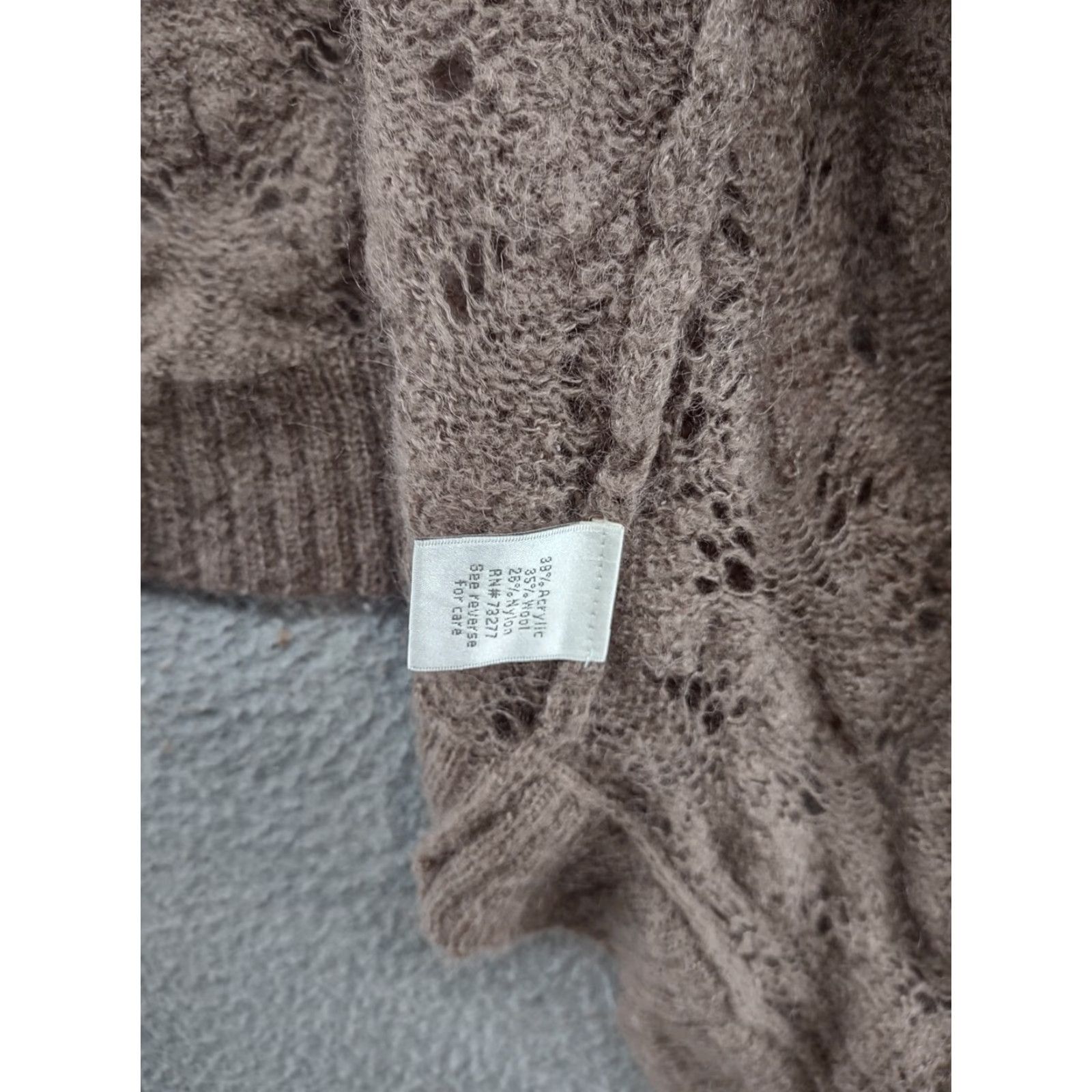 Vintage LC Lauren Conrad Open Front Lightweight Wool Blend Cardigan Sweater XS Brown Women Size XS / US 0-2 / IT 36-38 - 3 Thumbnail