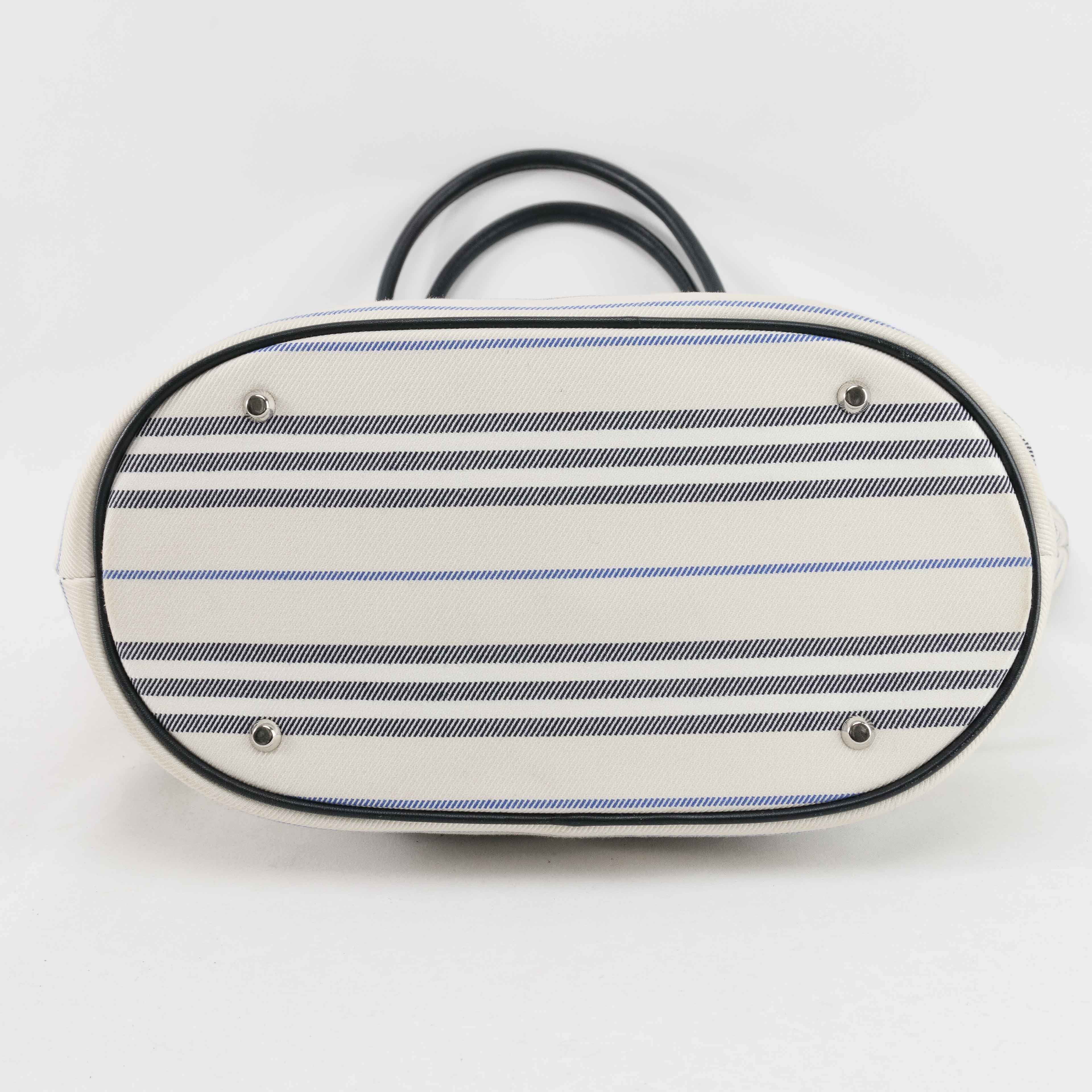 Burberry Burberry Striped Canvas Leather Tote Bag Size ONE SIZE - 6 Thumbnail