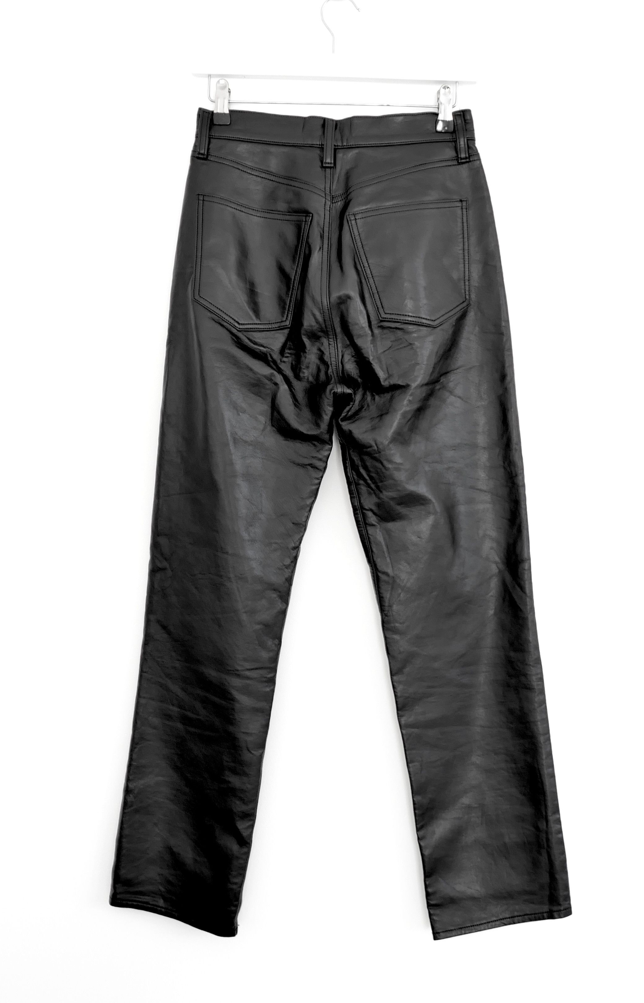 Agolde Agolde 90s Pinch Waist Leather Mix Jeans Size 25" / US 0 / IT 36 - 4 Thumbnail