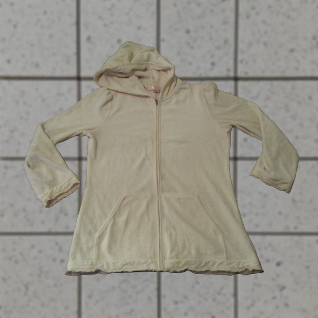 Victoria's Secret Victoria's Secret Hoodie Jacket Adult Medium Cream Cotton Hooded Womens Size M / US 6-8 / IT 42-44 - 1 Thumbnail
