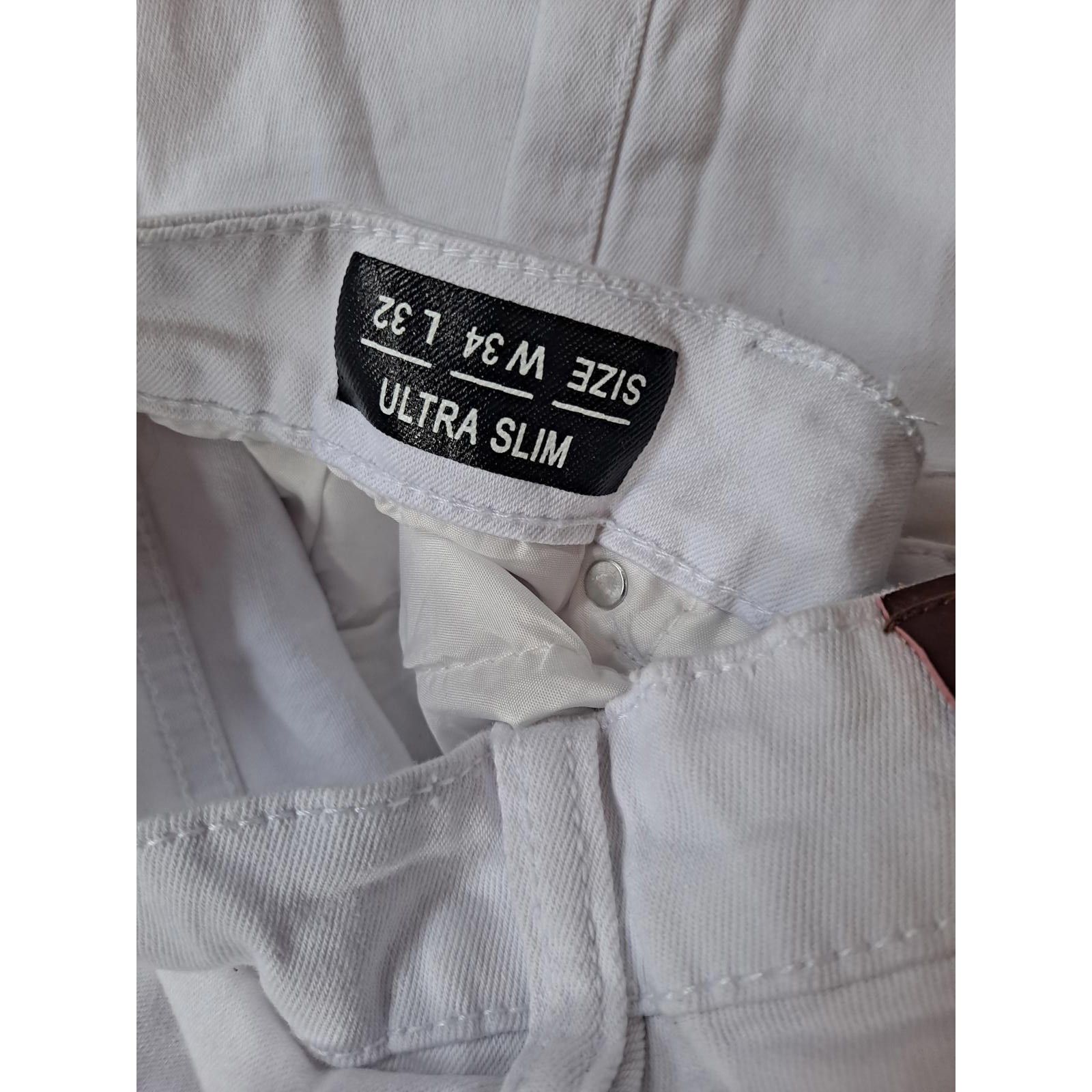 Other Argonaut Distressed White Ultra Slim Jeans Size 34x32 Size US 34 / EU 50 - 4 Thumbnail