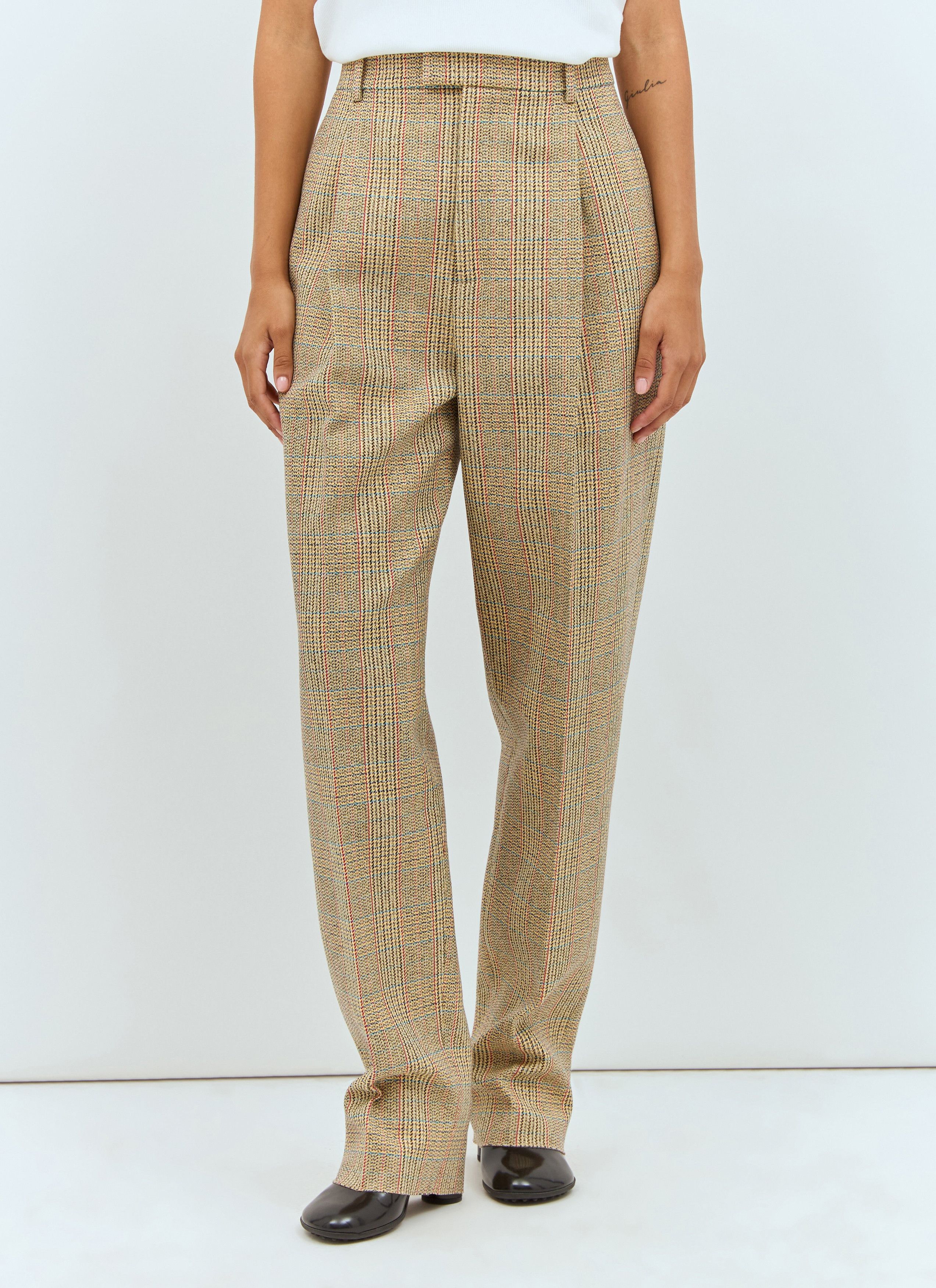 Bottega Veneta Prince Of Wales Tweed Pants Size 27" / US 4 / IT 40 - 1 Thumbnail