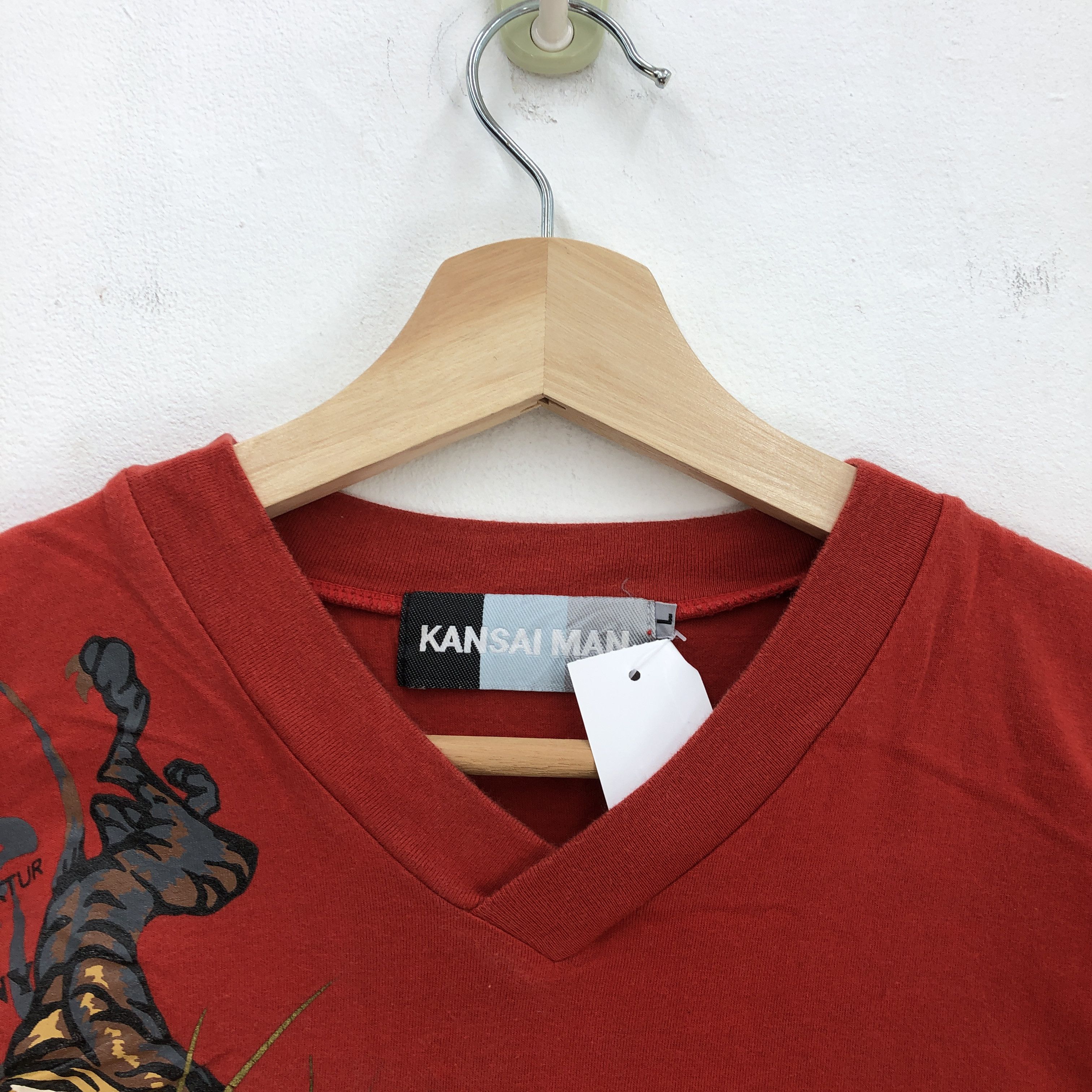 Japanese Brand Vintage Kansaiman T Shirt Tiger Sukajan Print 56789 Size US M / EU 48-50 / 2 - 2 Thumbnail