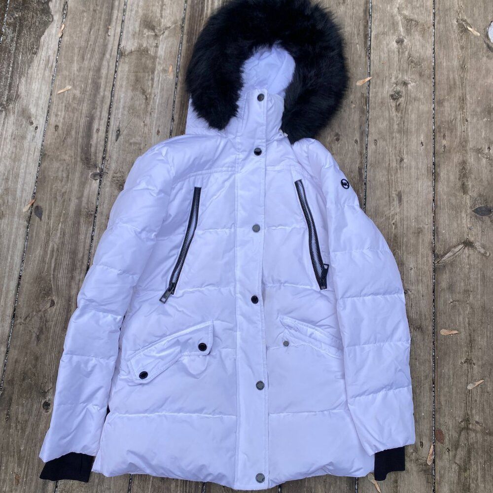 Michael Kors MICHAEL Michael Kors Faux Fur Trim Ciré Parka White Small Size S / US 4 / IT 40 - 3 Thumbnail