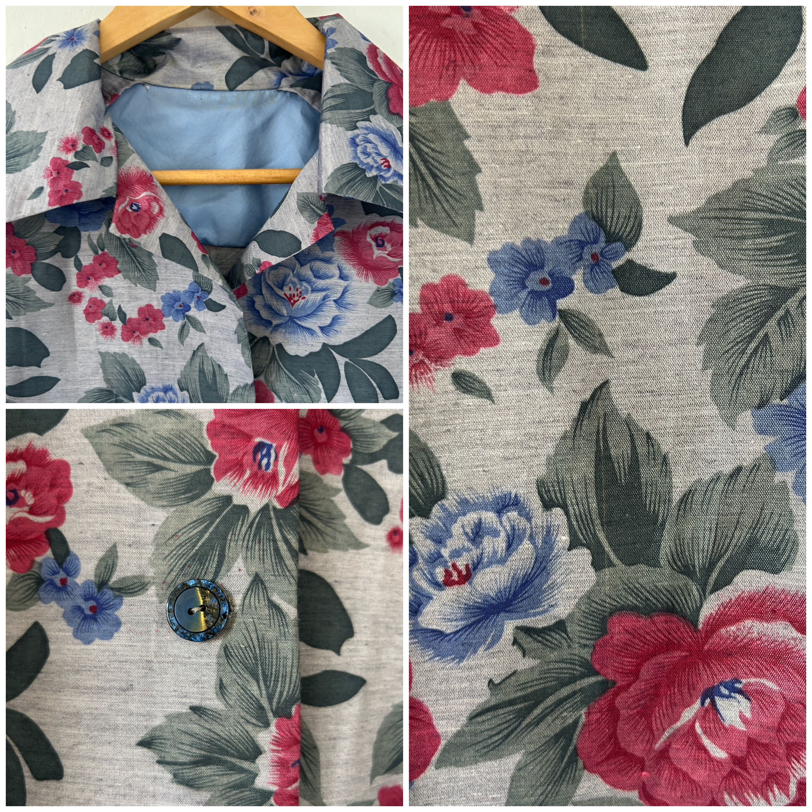 Vintage Vintage 90s Floral Satin Blaze Size L / US 10 / IT 46 - 9 Thumbnail
