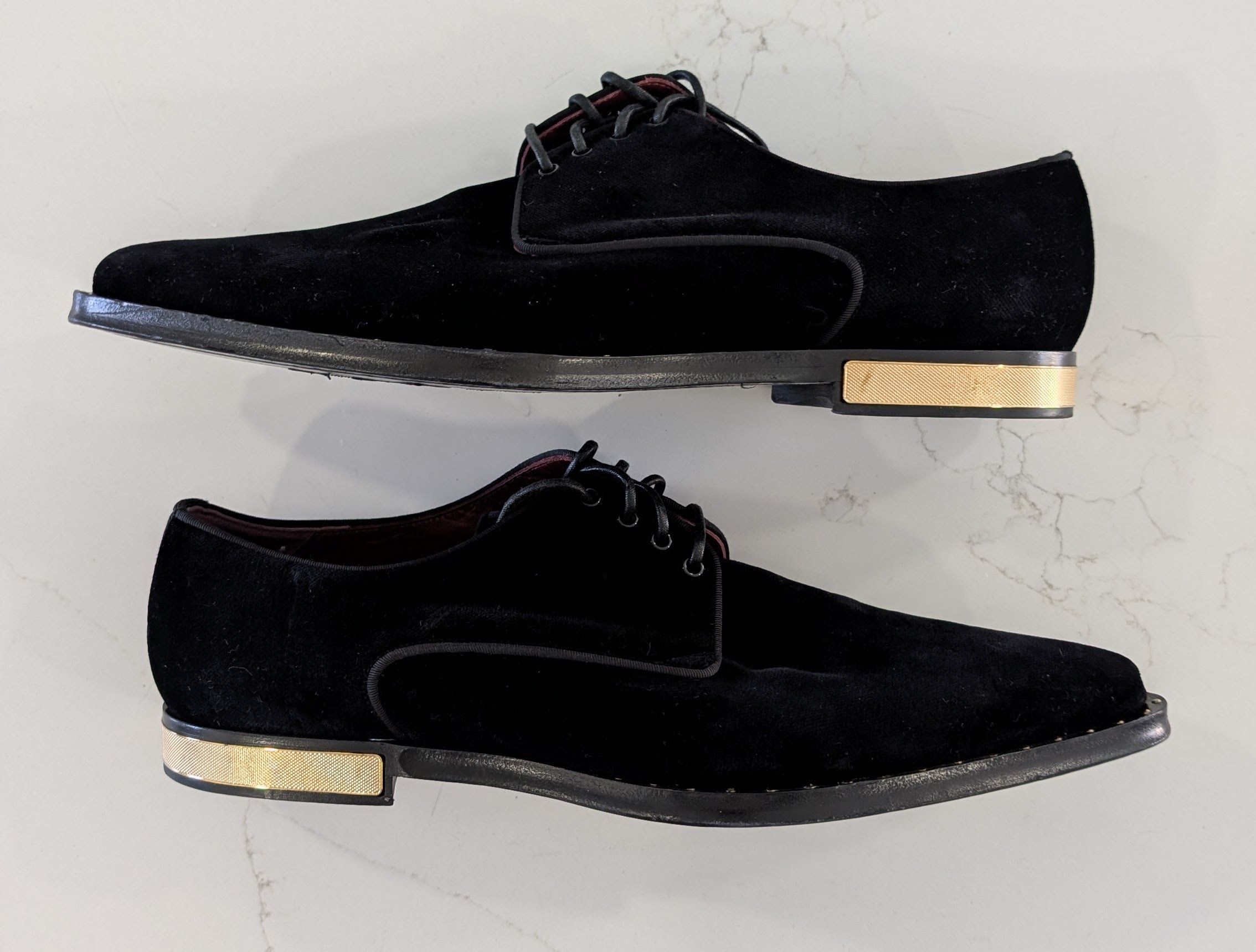 Dolce & Gabbana Dolce & Gabbana Black Velvet Derby Shoes 9.5 IT / 10.5 US Size US 10.5 / EU 43-44 - 4 Thumbnail
