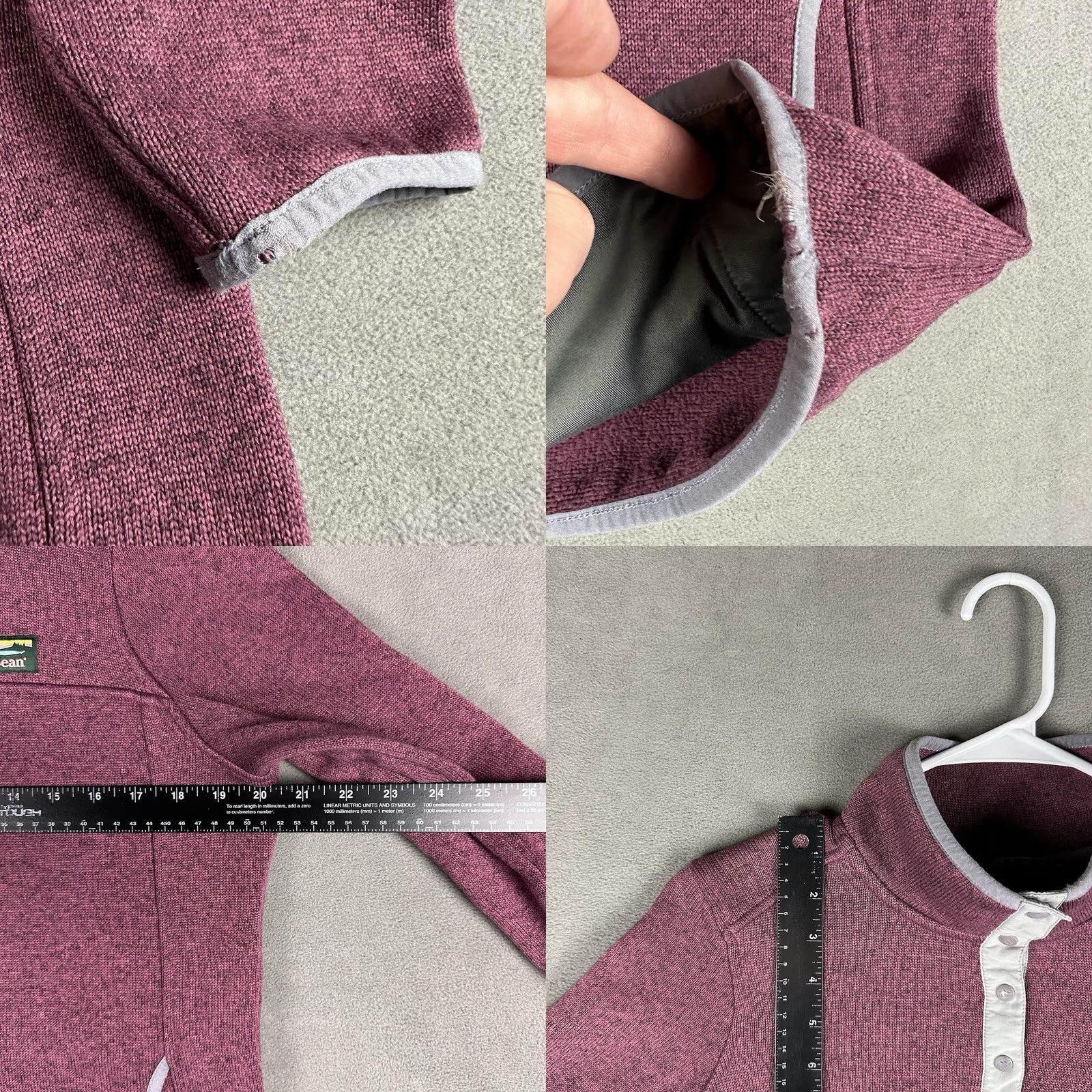 Vintage L.L. Bean Sweater Women M Pink Purple Fleece Pullover 1/4 Snap Jacket GUC Casual Wool? Size M / US 6-8 / IT 42-44 - 8 Thumbnail