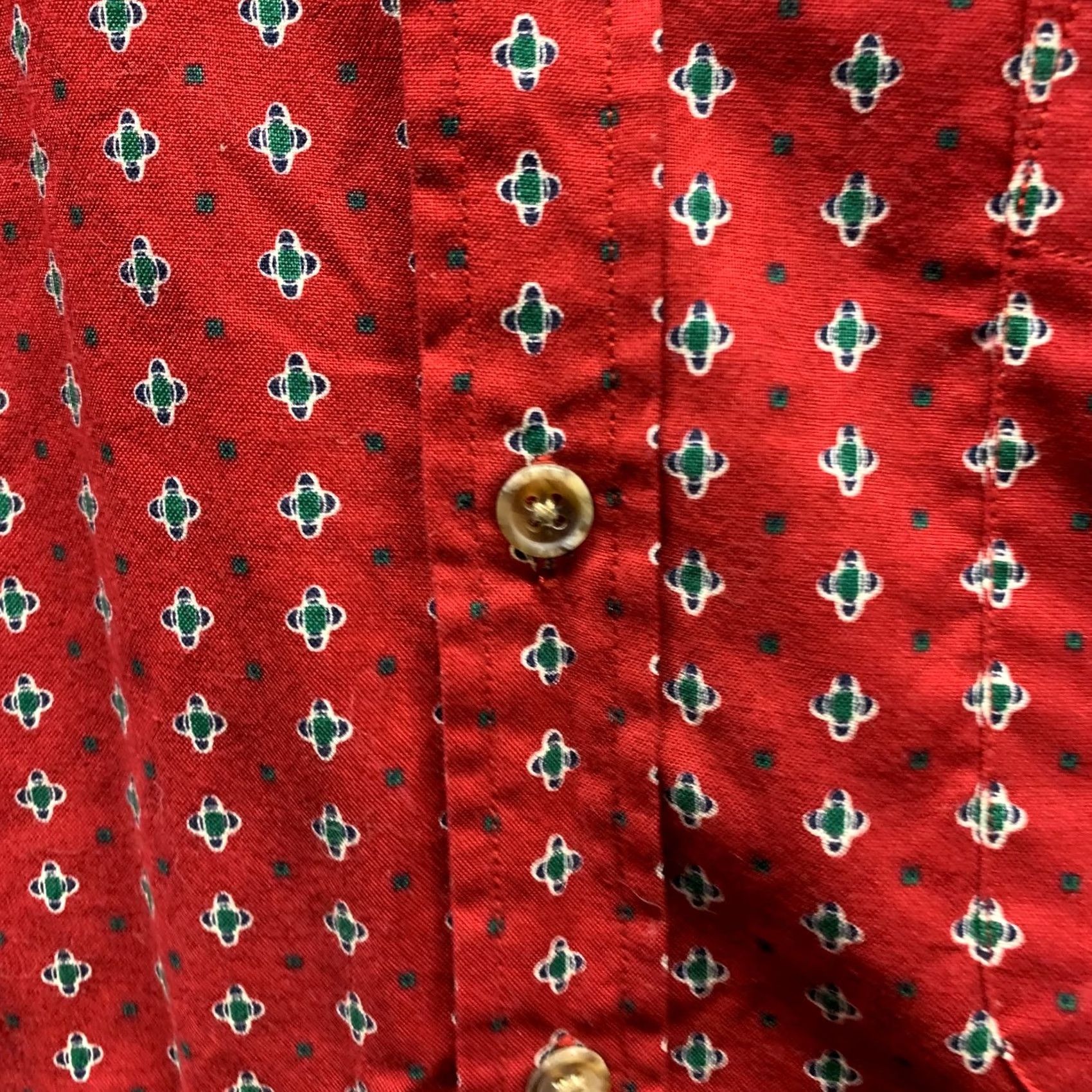 Vintage Links Shirt Adult Large Red Diamond Casual Button Up Golfing Cotton Mens Light Size US L / EU 52-54 / 3 - 4 Thumbnail