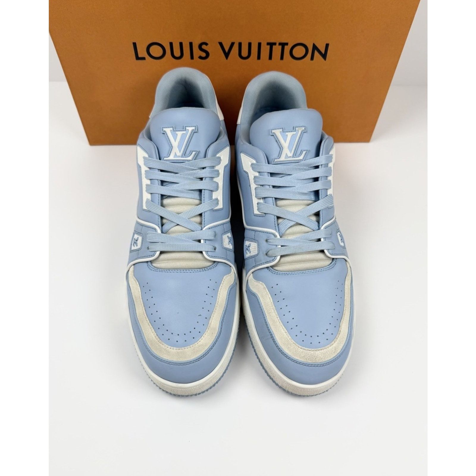 Louis Vuitton Size 9LV/10US - Louis Vuitton Blue Leather Trainers Size US 10 / EU 43 - 2 Thumbnail