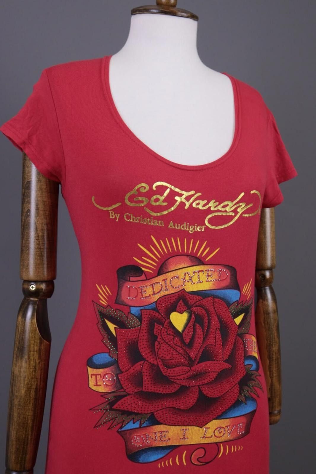 Ed Hardy Ed Hardy by Christian Audigier I Love Rose Tunic Shirt Sz S Size S / US 4 / IT 40 - 4 Thumbnail