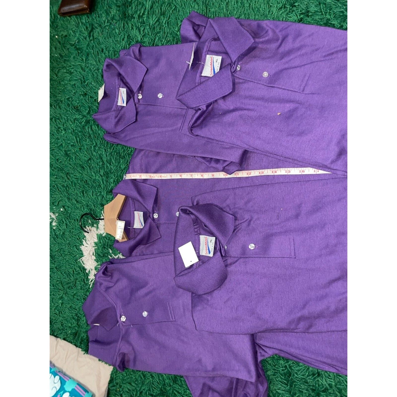 Vintage Vintage Purple Blank Polo Shirt Screenmates 80s 90s VTG XL Size US XL / EU 56 / 4 - 12 Thumbnail