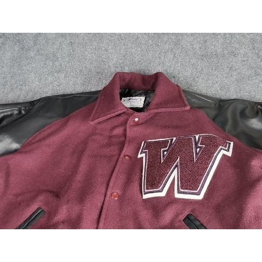 NEFF Vintage Varsity Jacket Men Sz XL Button Up Maroon Neff Embro Size US XL / EU 56 / 4 - 2 Thumbnail