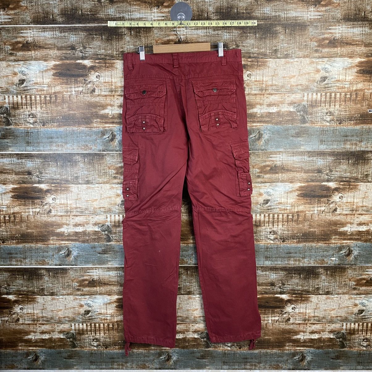 DL Japanese Brand Red Cargo Multipocket Pants #C1007