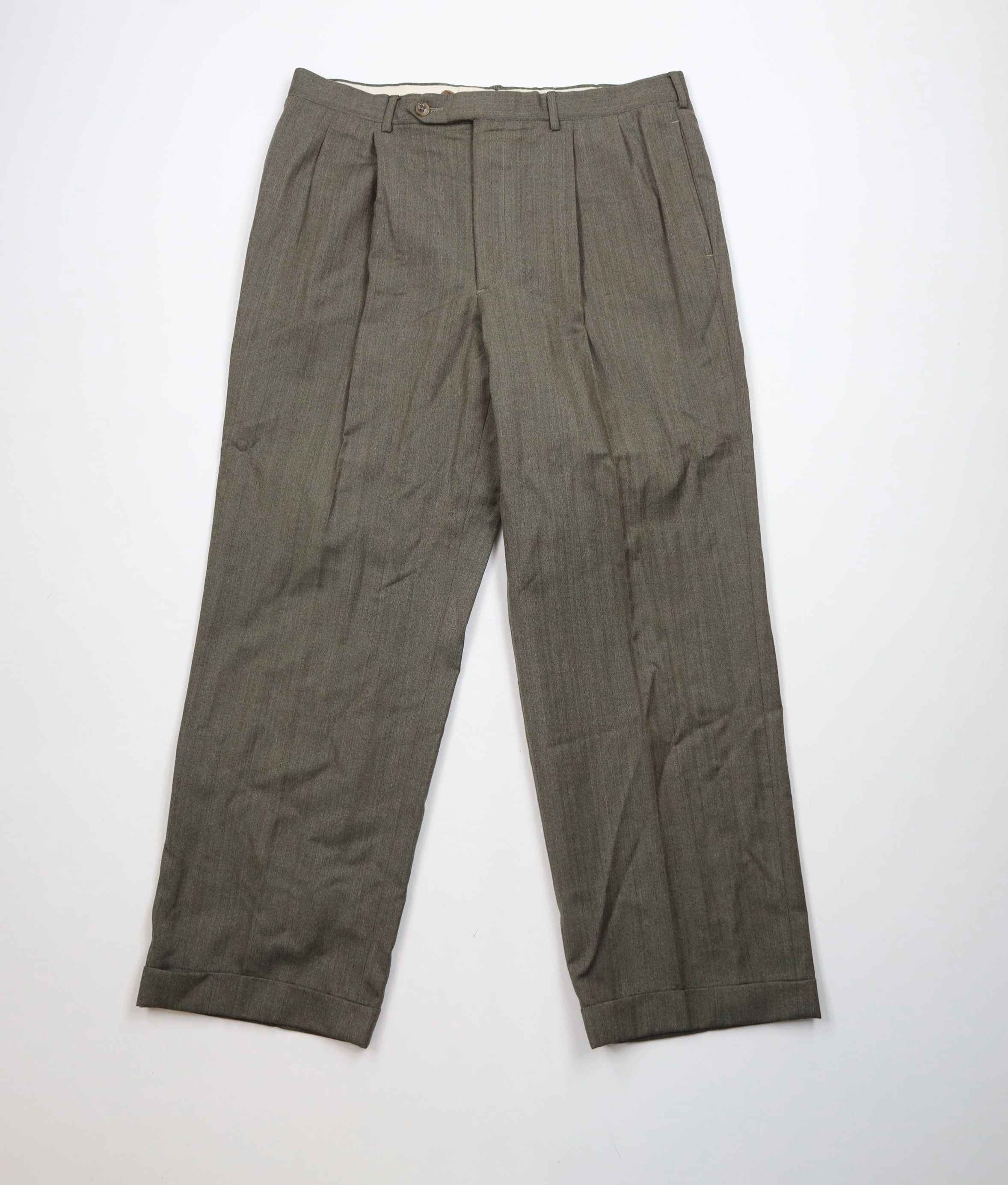Vintage Vintage 70s Streetwear Herringbone Wide Leg Chino Pants USA Size US 34 / EU 50 - 1 Thumbnail