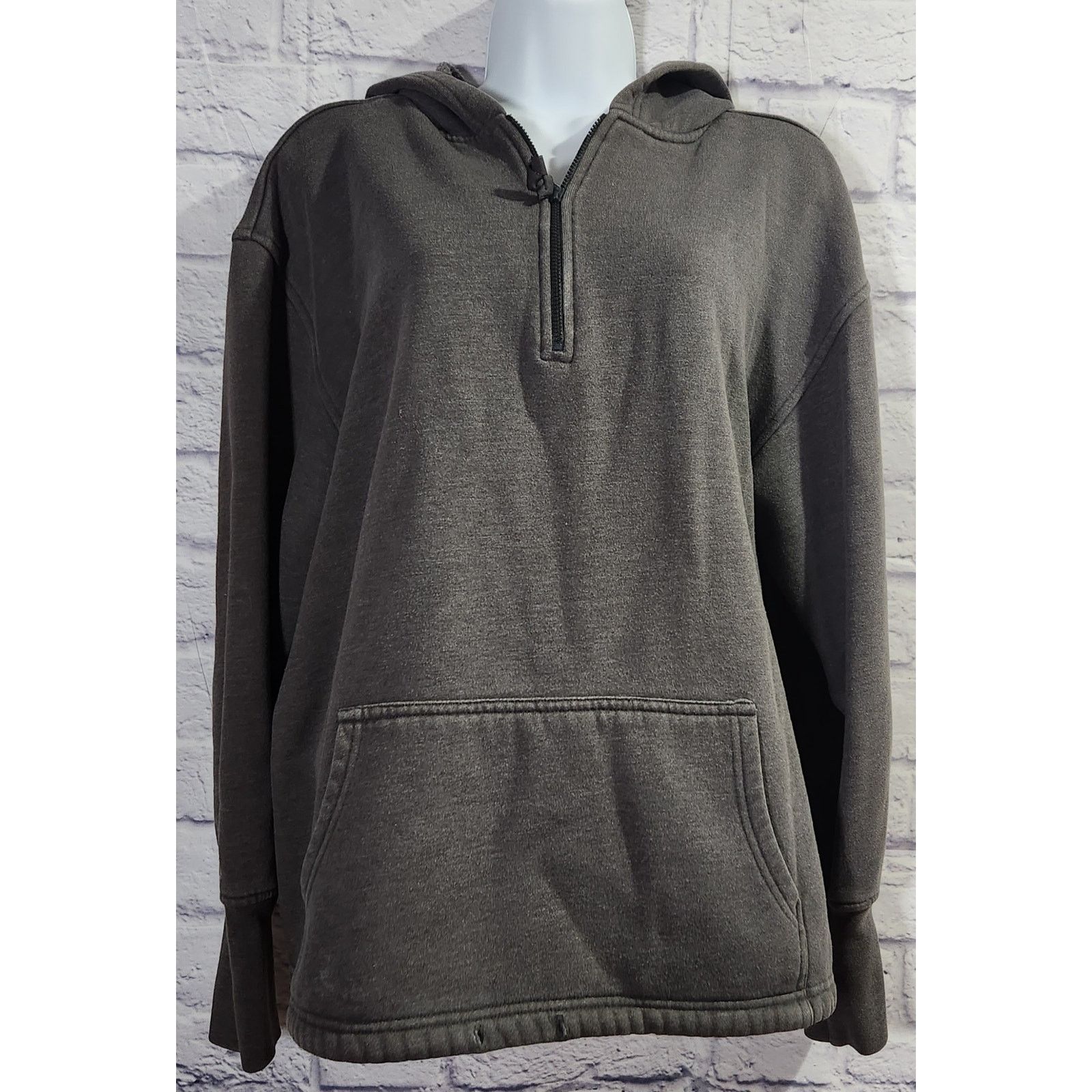 Other Lady Foot Locker Sport Gray 1/4 Zip Hoodie Large Lightweight Size L / US 10 / IT 46 - 1 Thumbnail