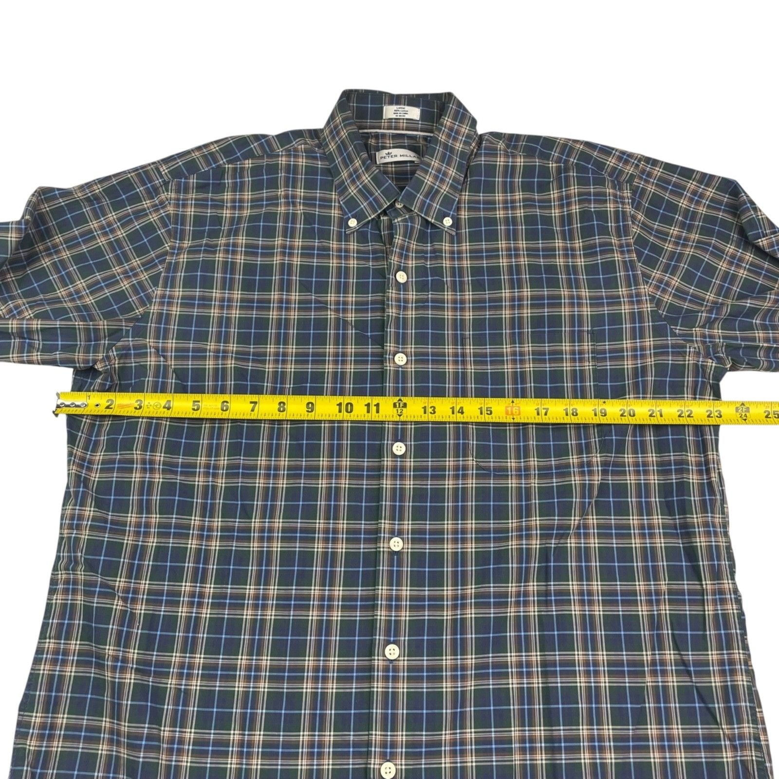 Peter Millar Peter Millar Men's 100% Cotton L/S Button Shirt Blue/Brown/G Size US L / EU 52-54 / 3 - 6 Thumbnail