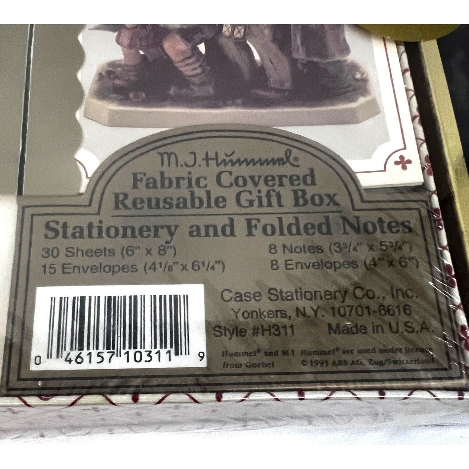Vintage MJ Hummel Fabric Folded Notes Stationery Reusable Tin Box Size ONE SIZE - 2 Thumbnail