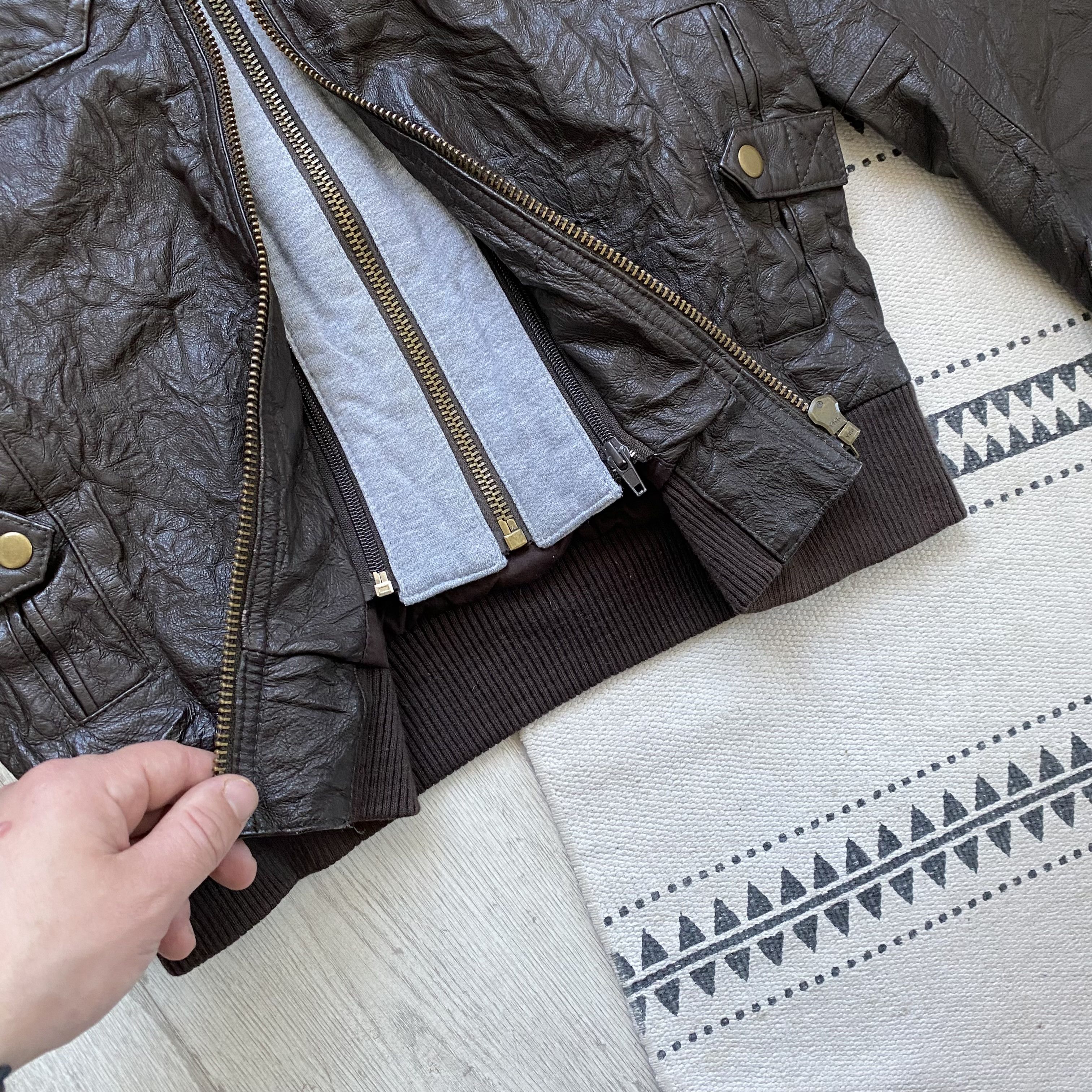 If Six Was Nine Vintage Hooded Leather Jacket Y2K Brown Biker Style Opium Size US M / EU 48-50 / 2 - 6 Thumbnail