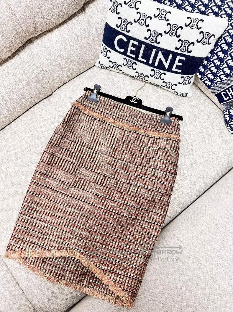 Chanel Chanel Mixed-color braided skirt with tassel edge and gold Size 24" / US 00 / IT 34 - 3 Thumbnail