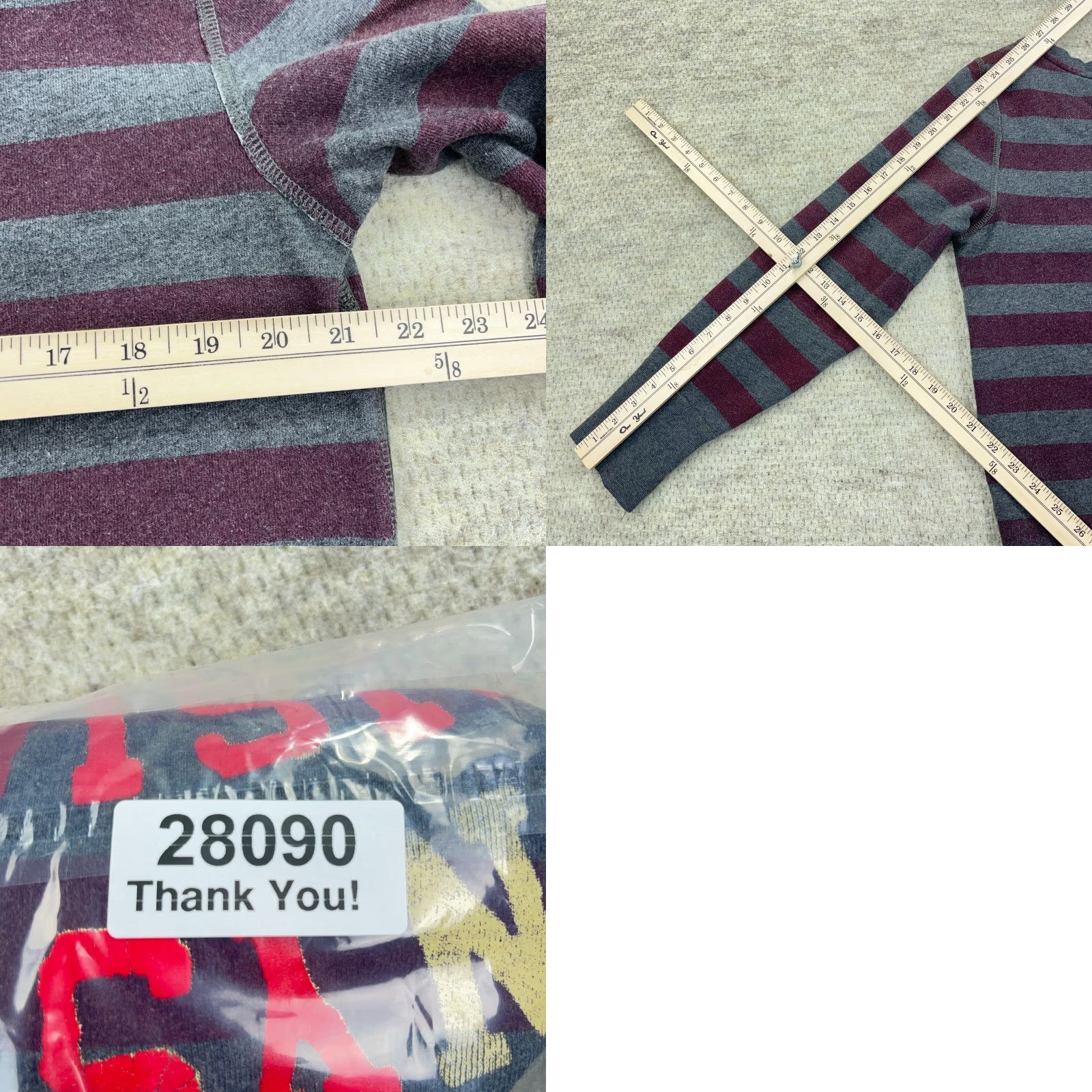 American Eagle Outfitters VINTAGE American Eagle Outfitters Sweatshirt Women XL Purple Striped Rugby Scoop Neck Size XL / US 12-14 / IT 48-50 - 9 Thumbnail