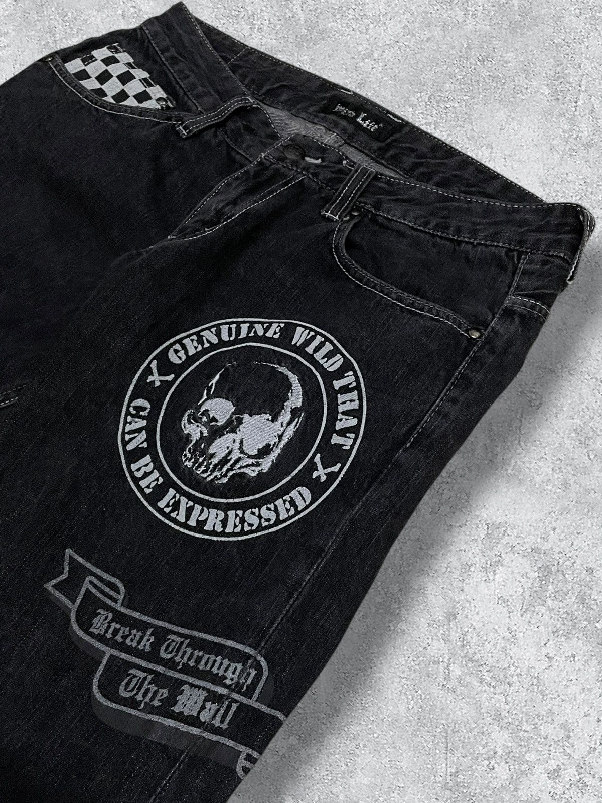 Japanese Brand Og Vintage 1990s Japan Designer Wild Life Skull Punk Denim Size US 31 - 6 Thumbnail