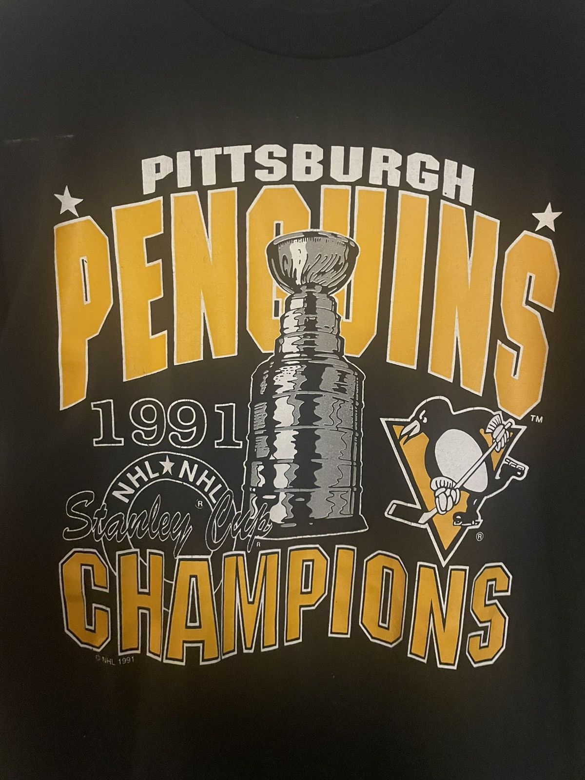 Vintage 1991 Pittsburgh Penguins Stanley cup shirt Size US M / EU 48-50 / 2 - 2 Thumbnail