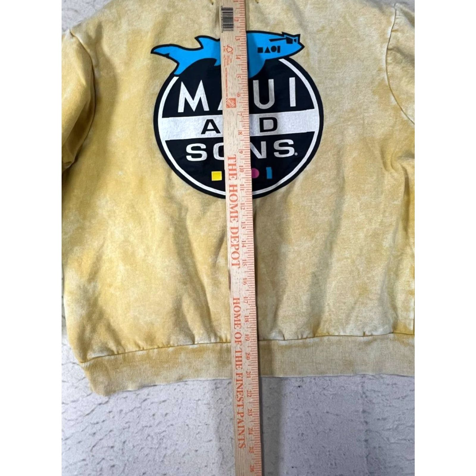 Vintage VINTAGE Maui And Sons Sweatshirt Women Medium Yellow Sweatshirt Fleece Pullover Crewneck Shark Invasion 90s Size M / US 6-8 / IT 42-44 - 5 Thumbnail