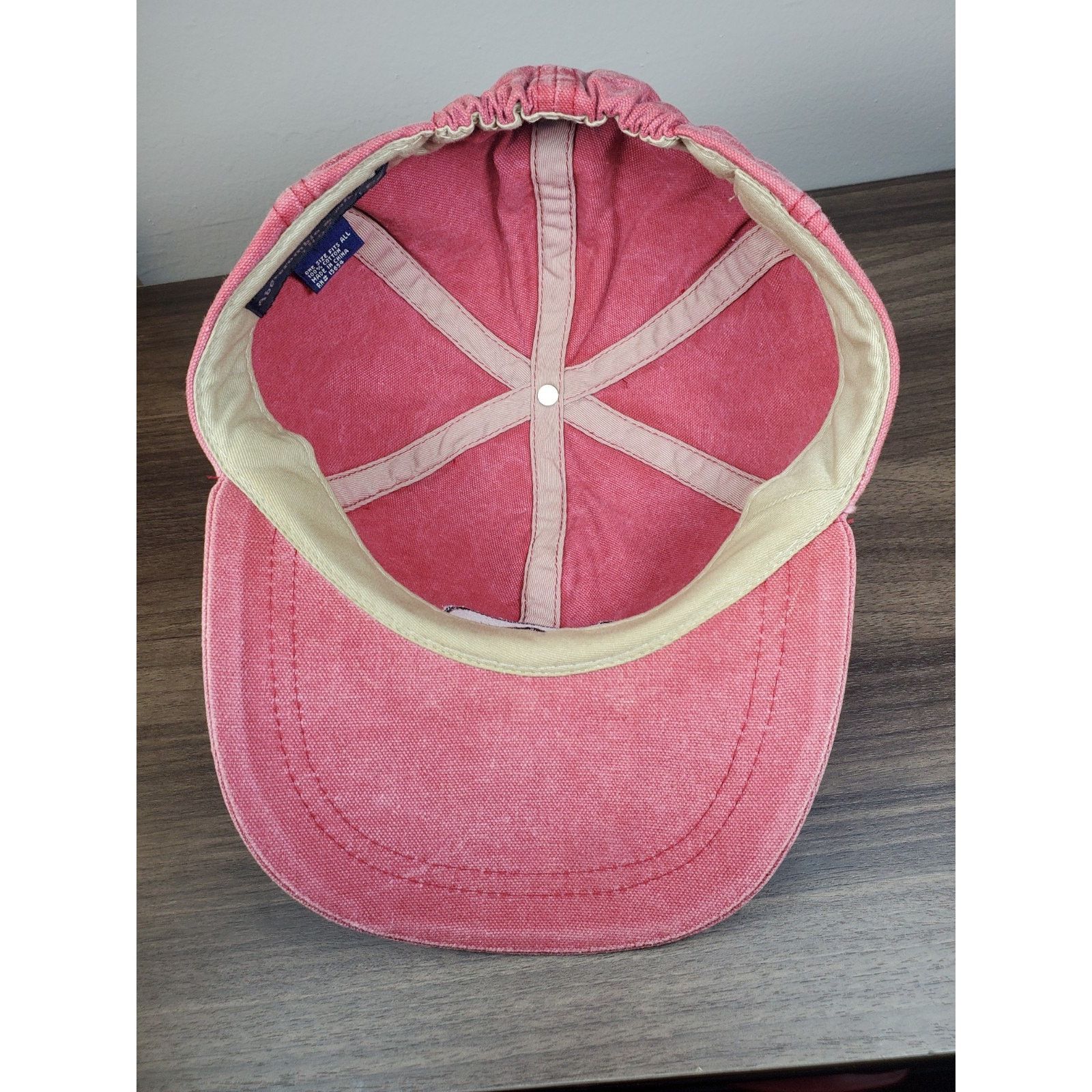 Abercrombie & Fitch × Vintage Abercrombie & Fitch Hat Cap Light Red Stretch Fit 90s 1892 Size ONE SIZE - 7 Thumbnail