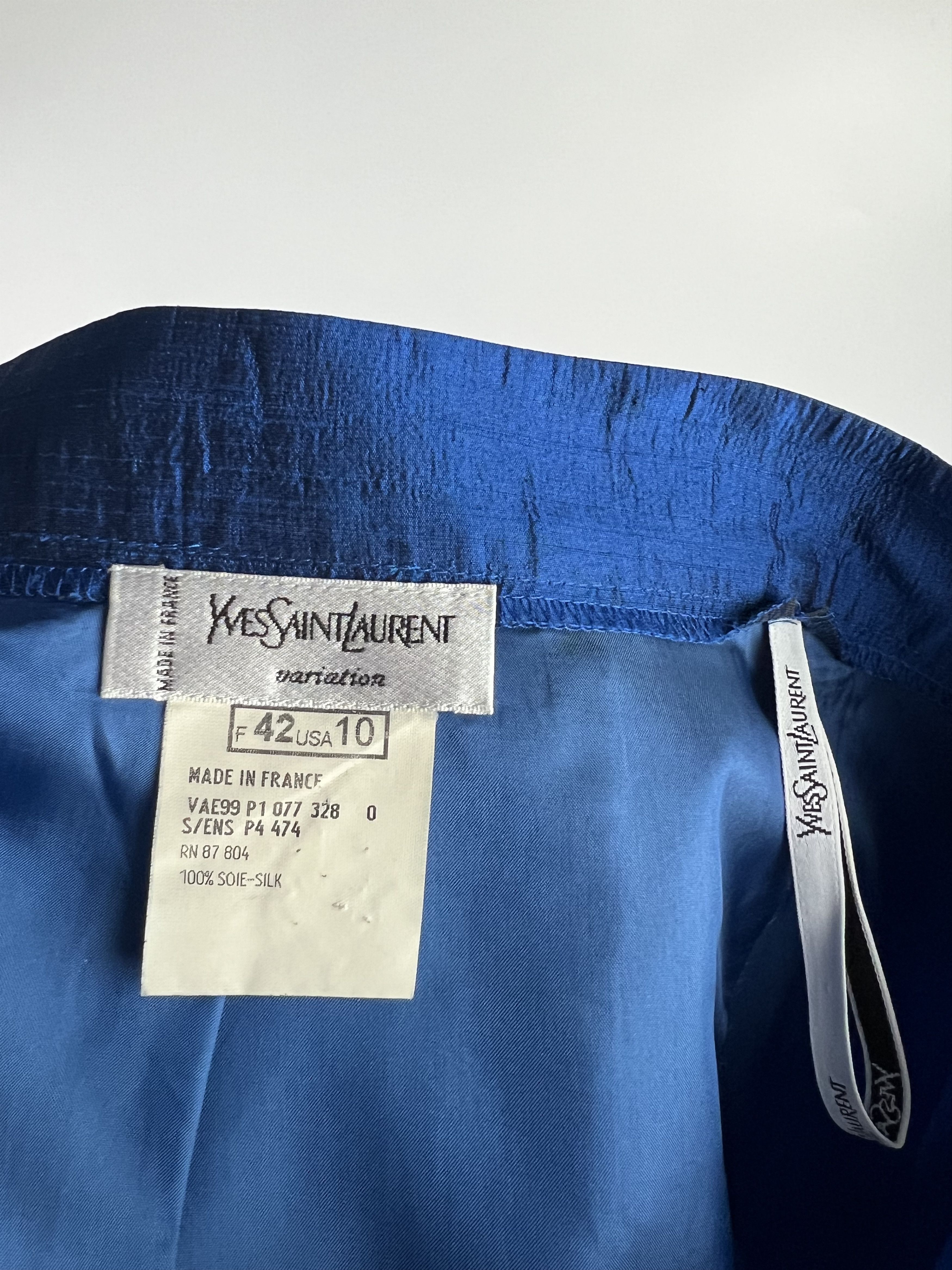 Yves Saint Laurent 90s Rare Vtg Yves Saint Laurent Variation 100% Silk Skirt Size 32" / US 10 / IT 46 - 7 Thumbnail