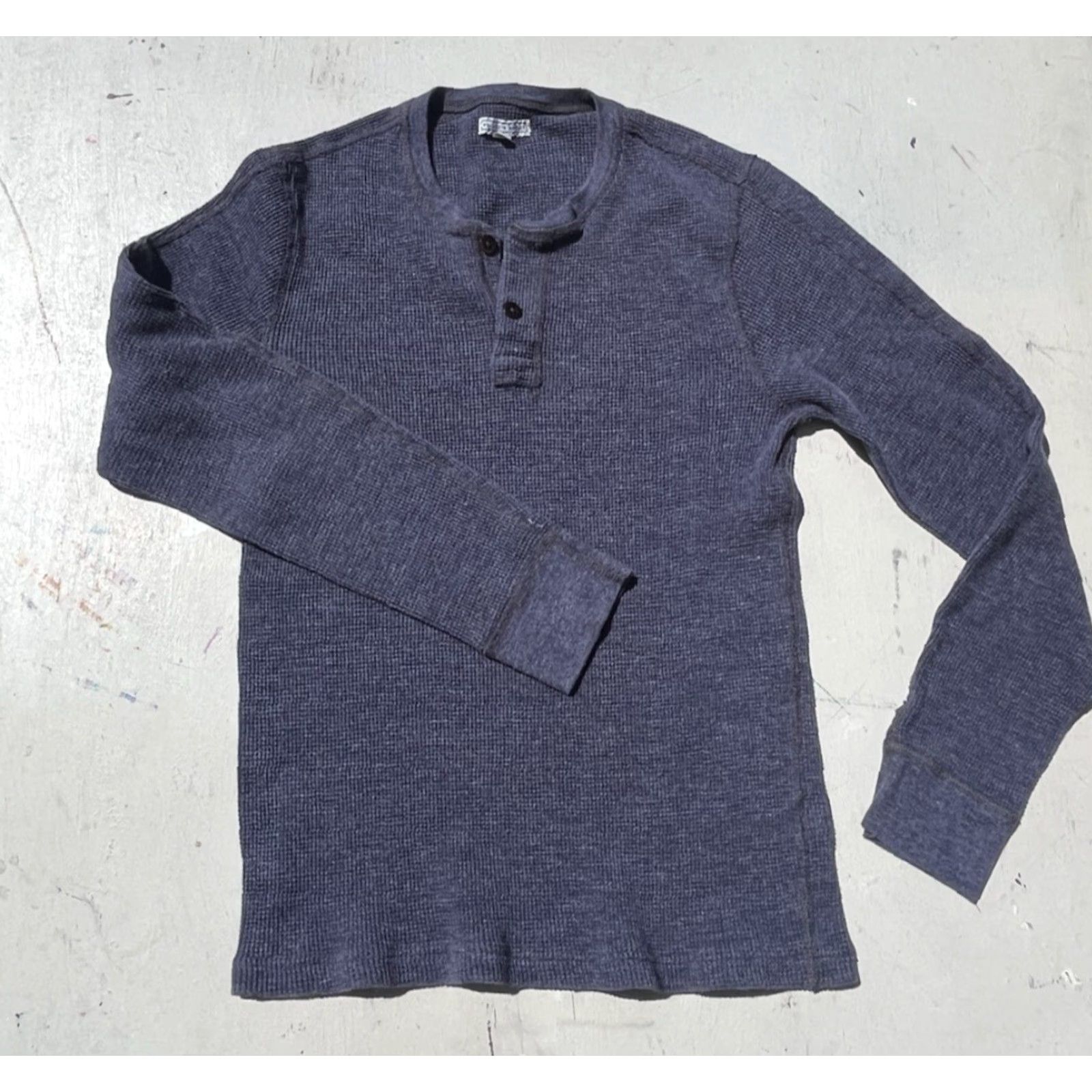 Wallace & Barnes Men's Wallace and Barnes Shirt Blue Henley M Waffle Knit Preppy Classic J Crew T-Shirt Size US M / EU 48-50 / 2 - 4 Thumbnail