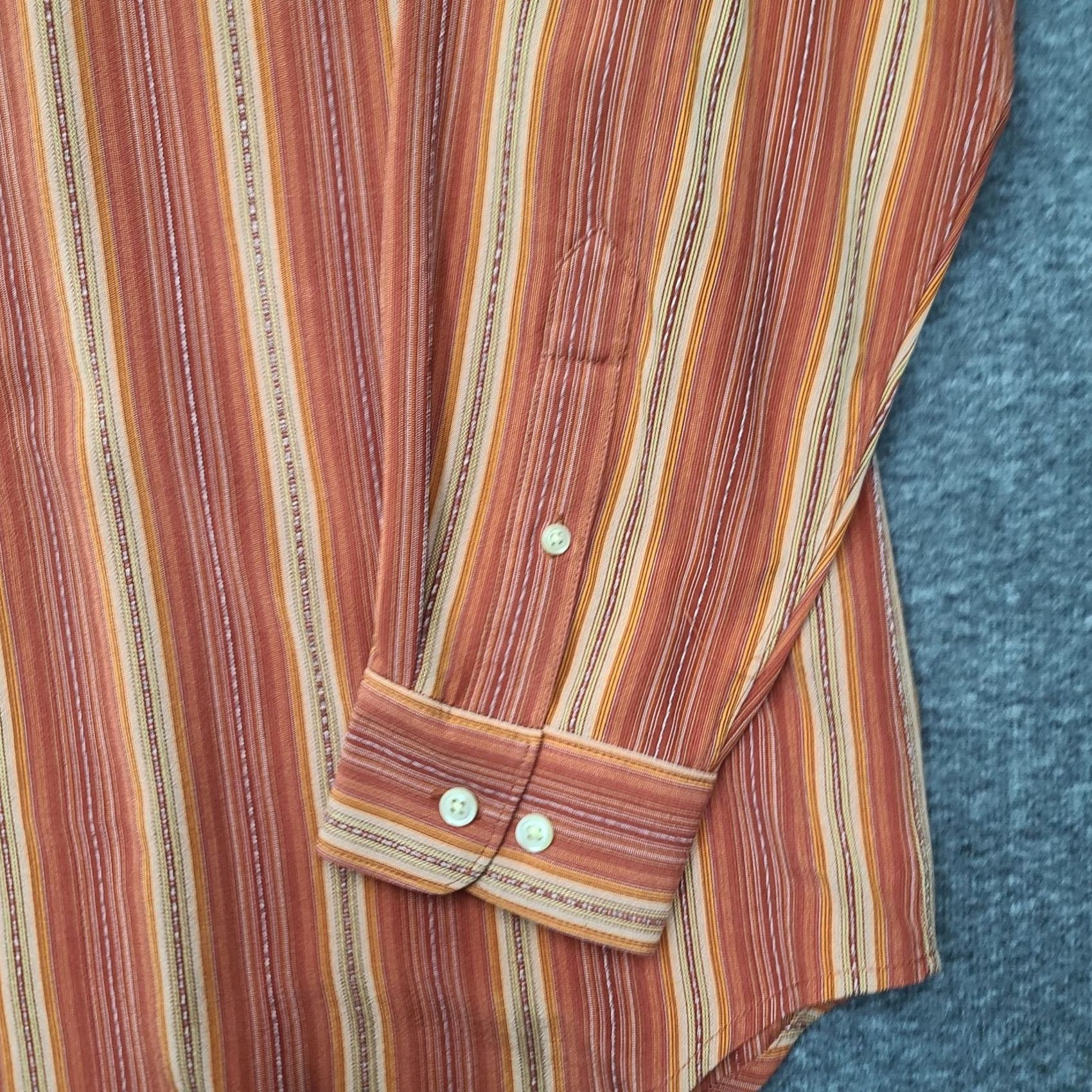 Tommy Bahama VINTAGE Tommy Bahama TB Jazzy Jeff Men's L 100% Silk Striped Long Sleeve Shirt Spice Size US L / EU 52-54 / 3 - 6 Thumbnail