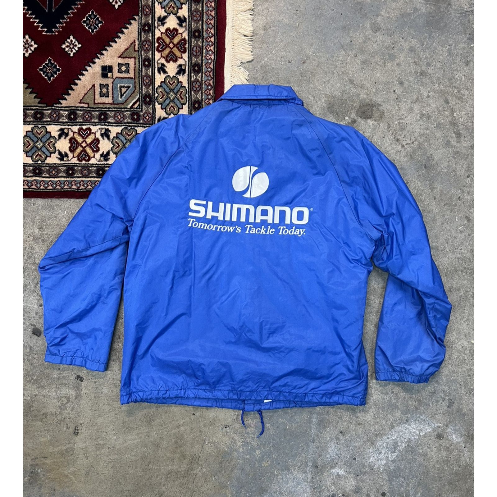 Vintage Shimano Fishing Jacket Coat Blue L Tackle Vintage 1980s Rare Size US L / EU 52-54 / 3 - 3 Thumbnail