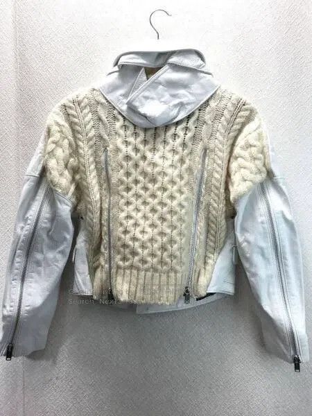 Undercover Undercover size 3 White leather paneled jacket Size L / US 10 / IT 46 - 2 Thumbnail