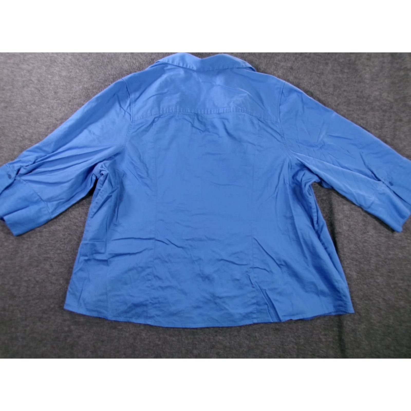 Vintage Lane Bryant Button-Up Top Women 28 Blue Casual Day Office Basic Classic Preppy Shirt Mens? Wait. Size 4XL / US 24-26 - 7 Thumbnail