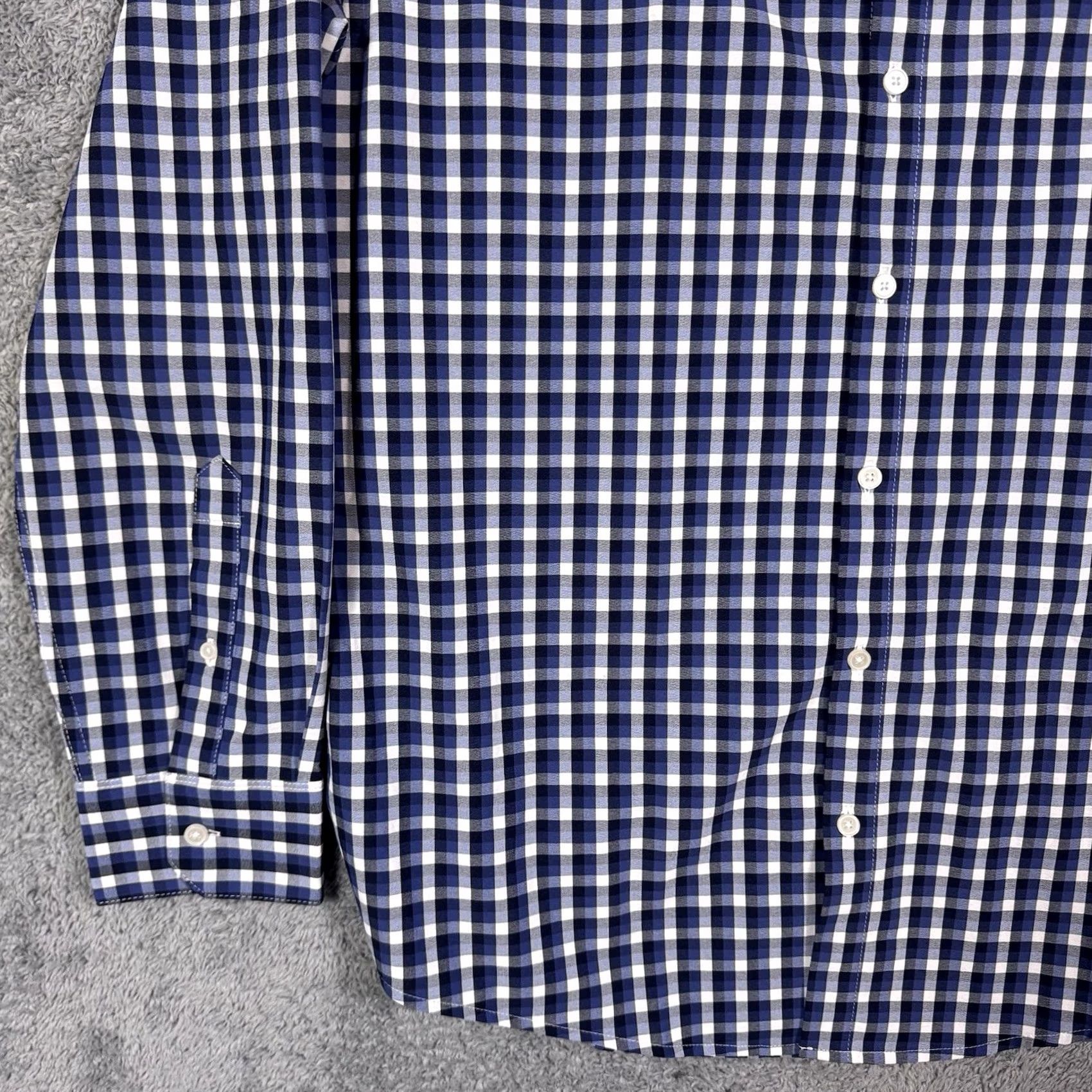 Mizzen+Main Mizzen+Main Dress Shirt Men XL Trim Fit Gingham Check Performance Size 46R - 4 Thumbnail