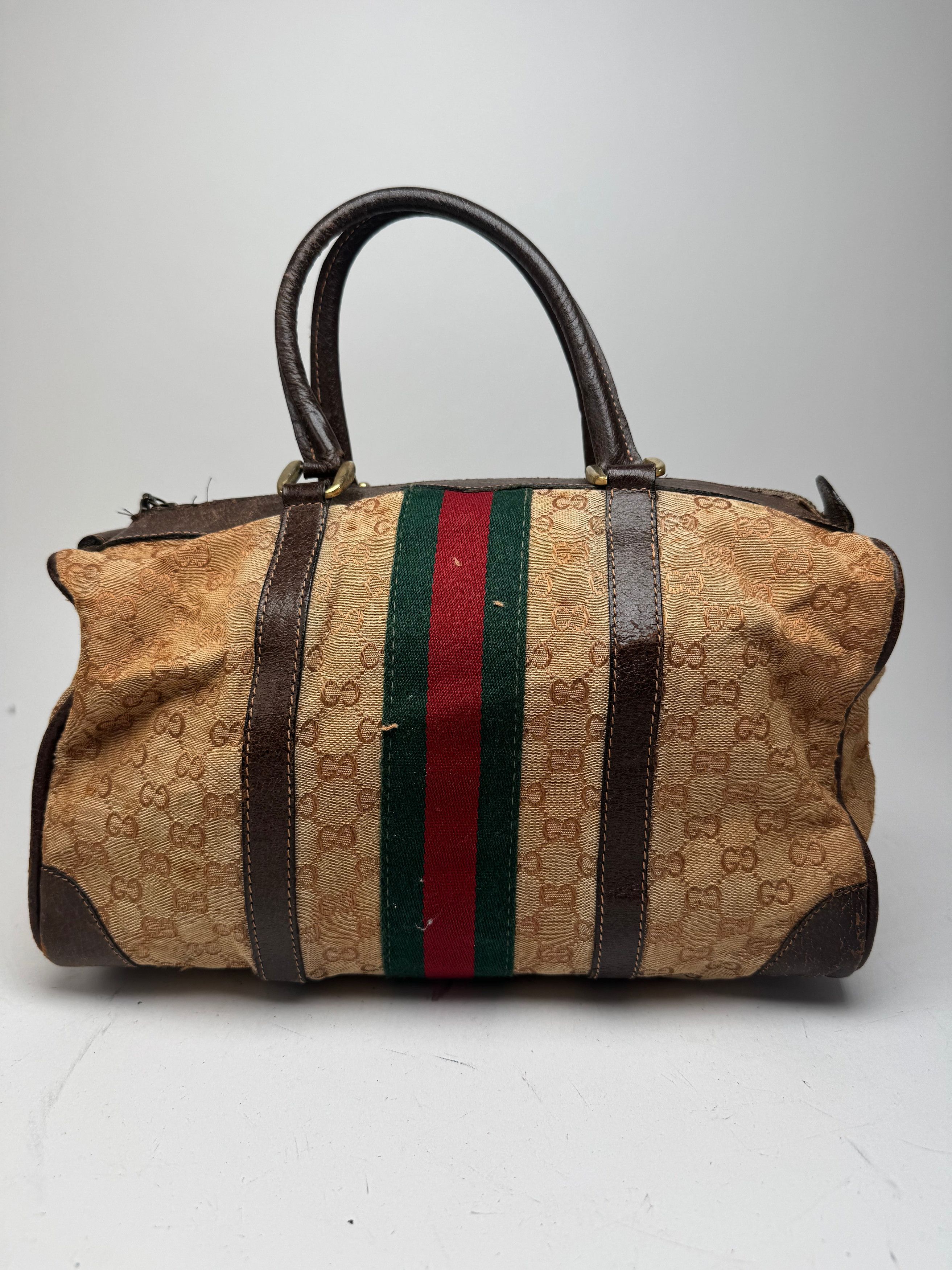 Gucci Vintage Mini Boston Monogram Bah Brown Size ONE SIZE - 1 Thumbnail
