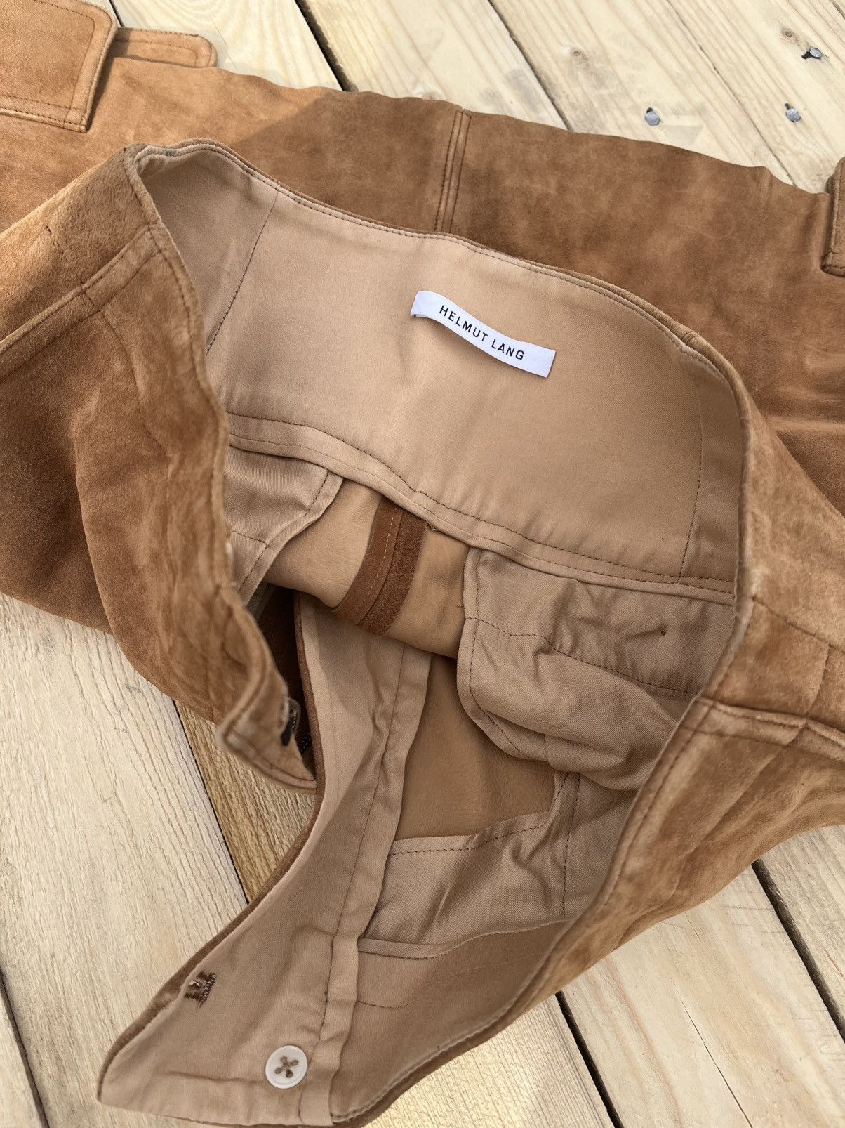 Helmut Lang SAMPLE HELMUT LANG SUEDE LEATHER MIDI SKIRT Size 26" / US 2 / IT 38 - 5 Thumbnail