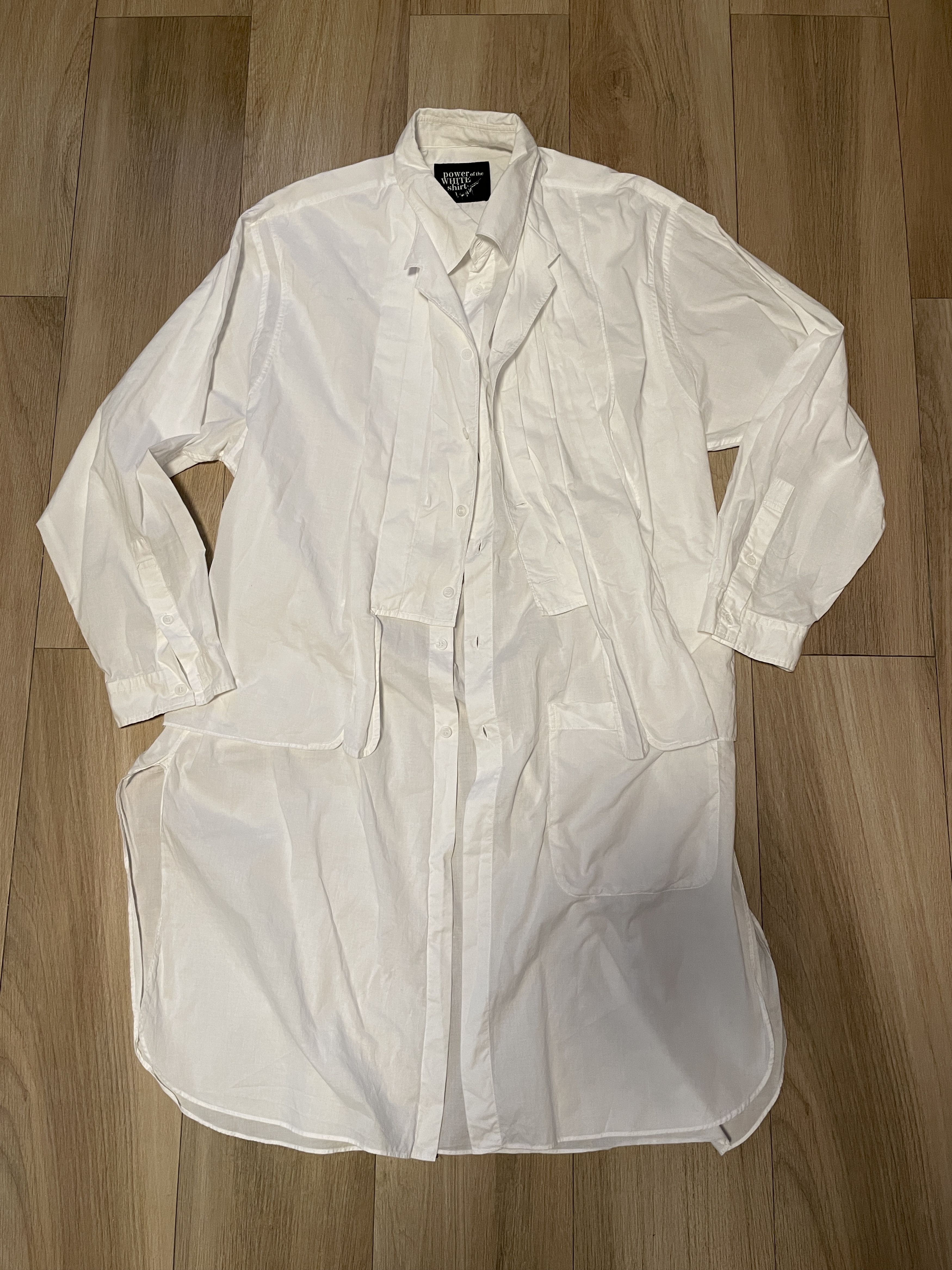 Yohji Yamamoto Yohji Yamamoto Pour Homme the Power of White Shirt Size US L / EU 52-54 / 3 - 9 Thumbnail